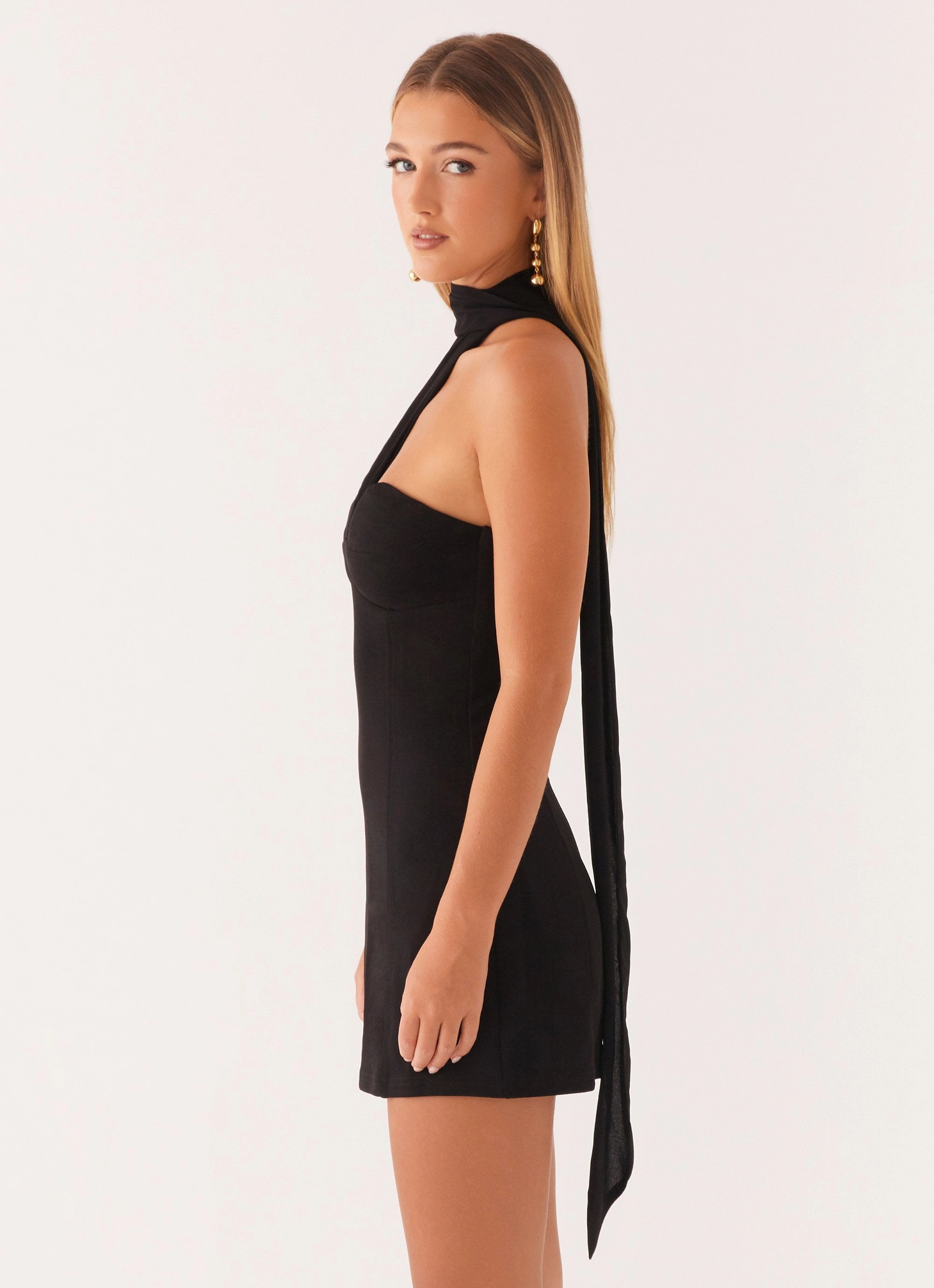 Sirena Mini Dress - Black Fashion-Forward Sophisticated Cut
