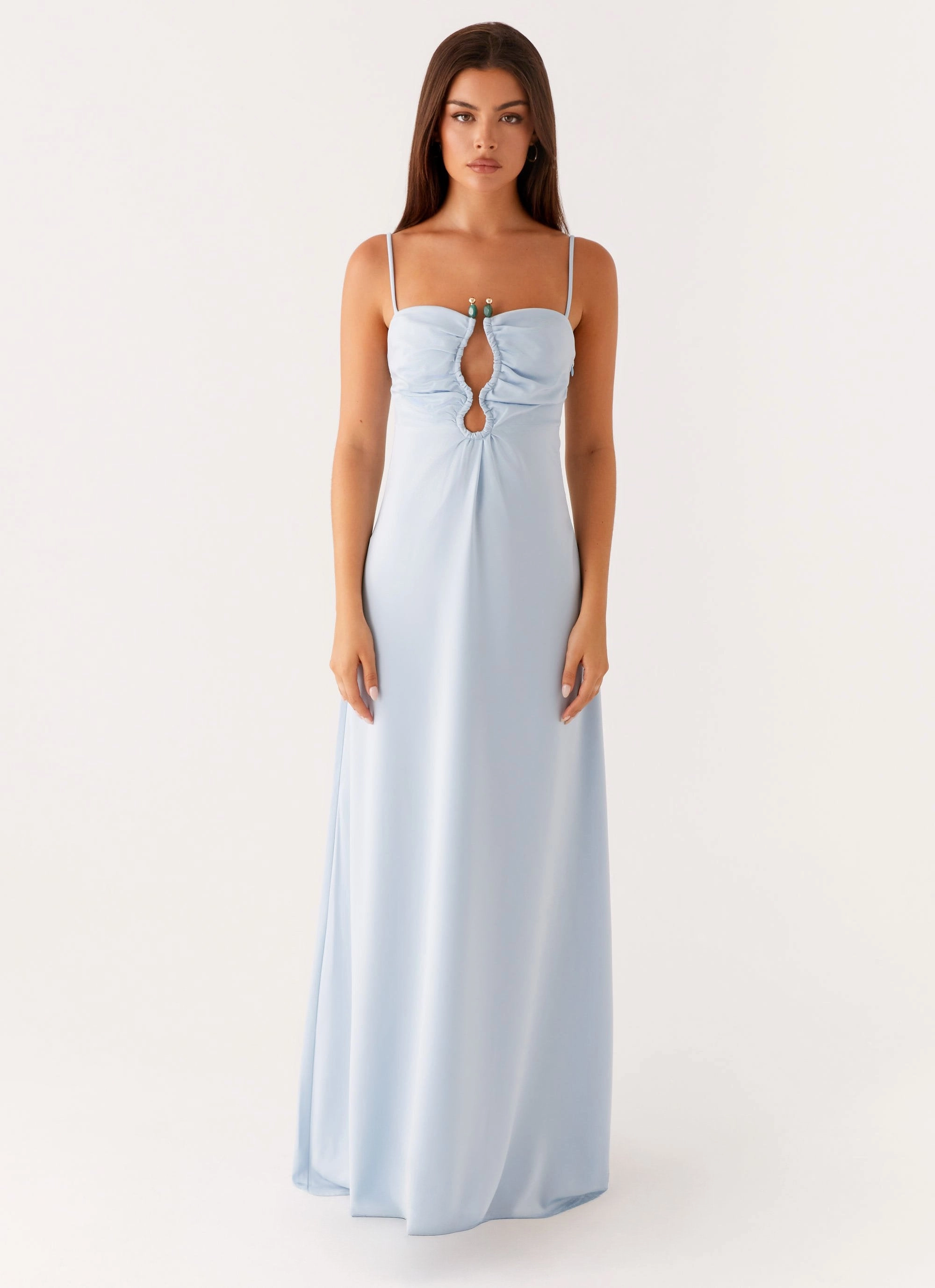 Zelda Maxi Dress - Blue Effortless Waist Design Feminine flowing piece