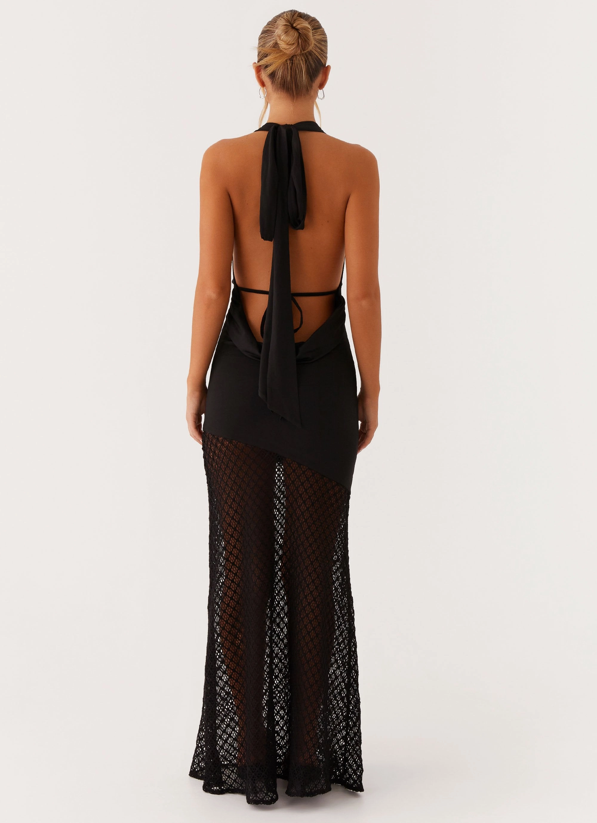 Aaliyah Maxi Dress - Black Flawless Waistband Fit breathable-mesh