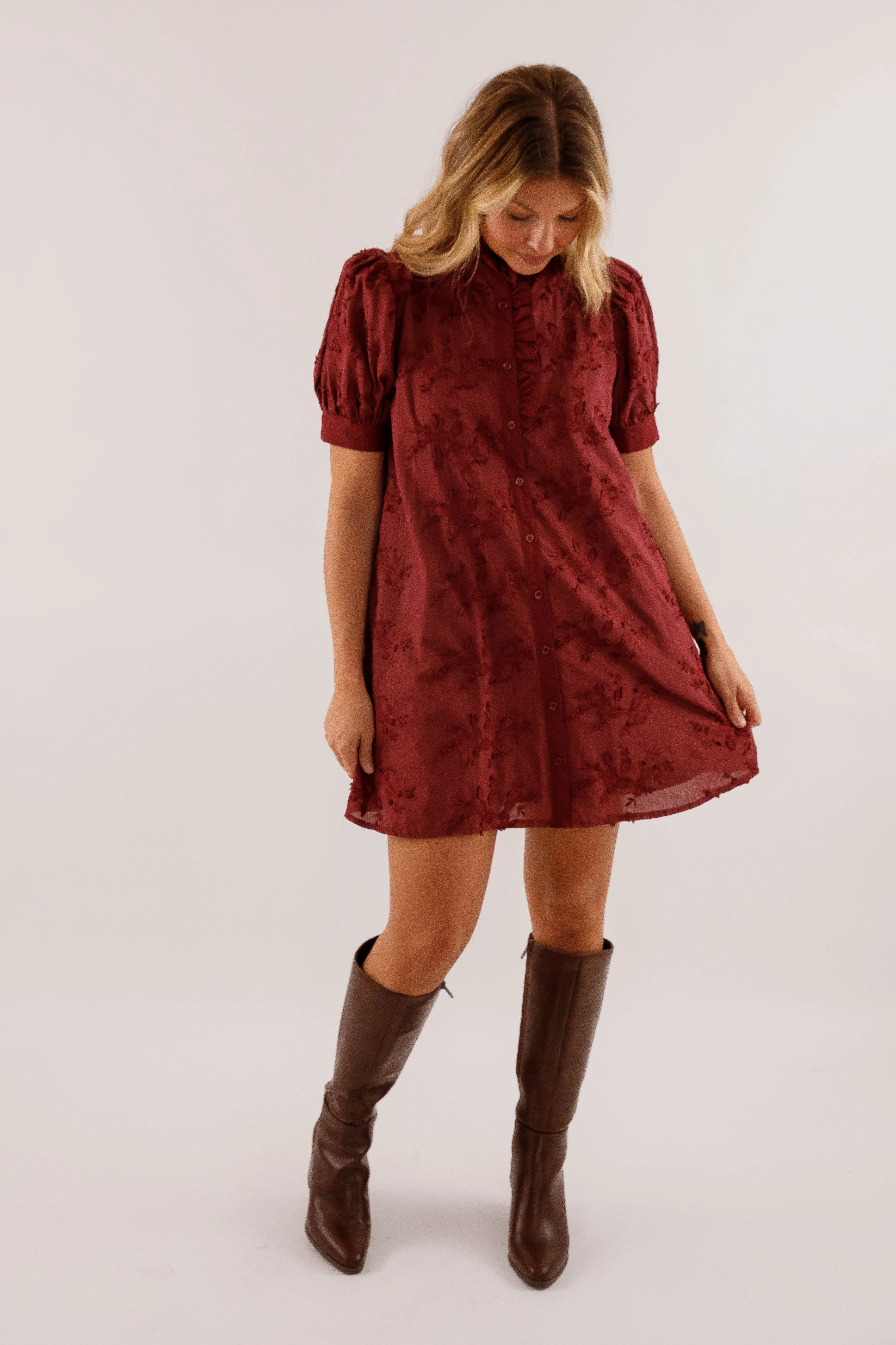 A Nice Introduction Dress-Wine Inner Smile