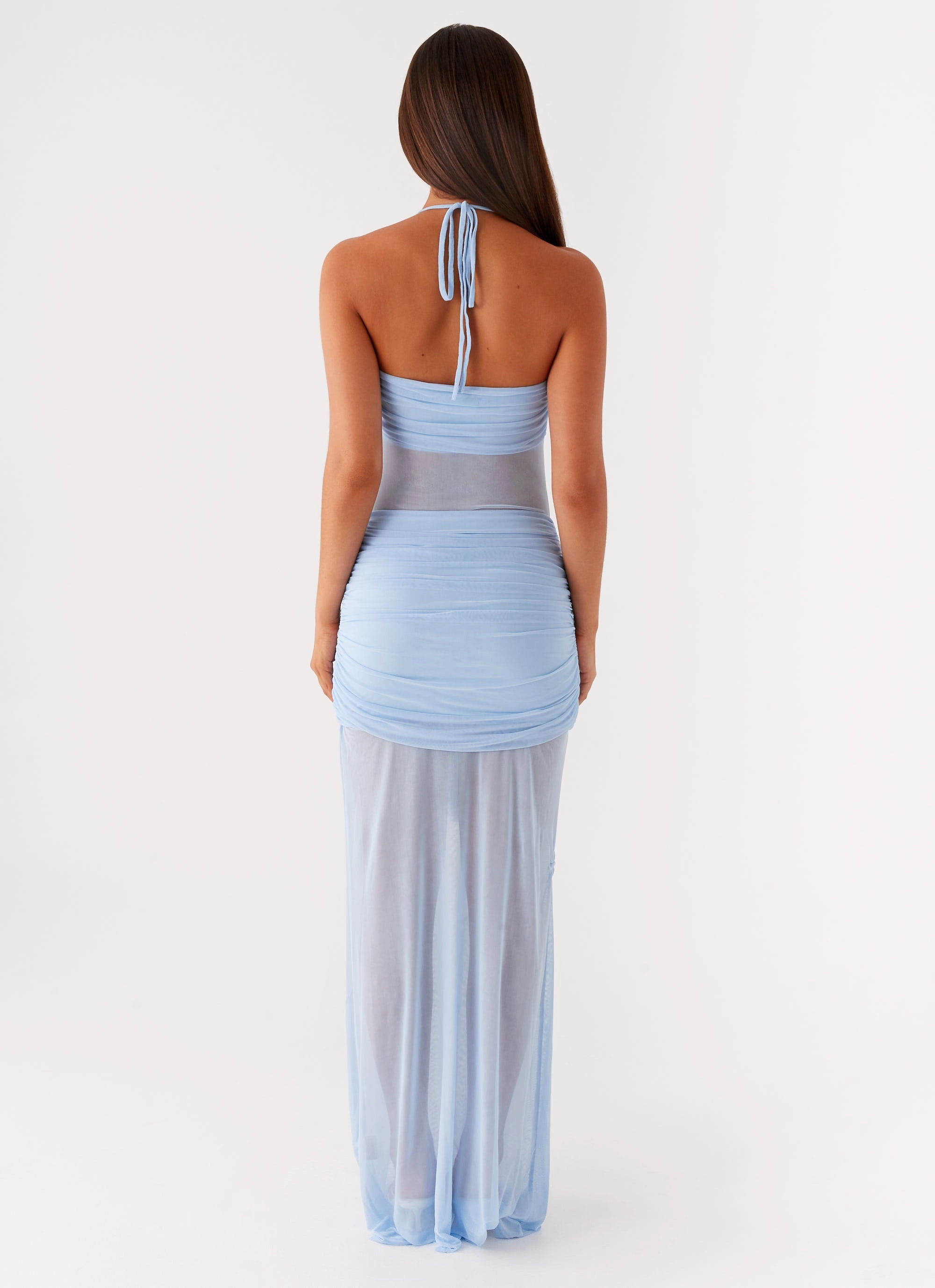 Lily Halter Maxi Dress - Blue Light Cloud Love Energy