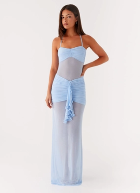 Lily Halter Maxi Dress - Blue Shared Glow