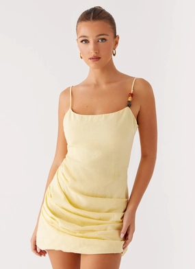 Sleek and Sleek Stylish Layer Adella Mini Dress - Yellow