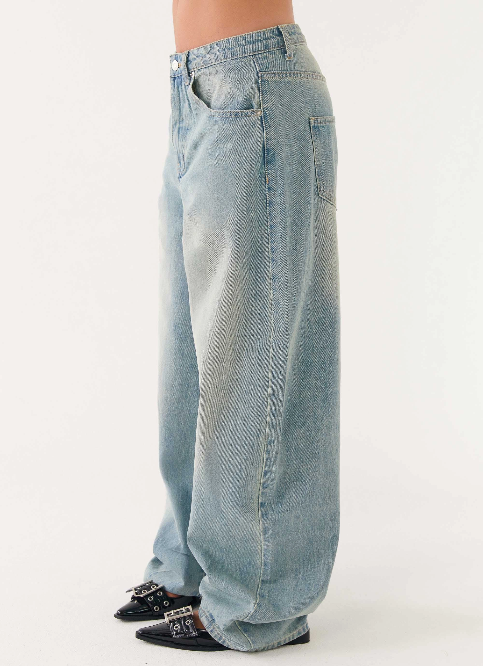 Sleek Design Quick Motion Maxwell Baggy Jeans - Washed Blue