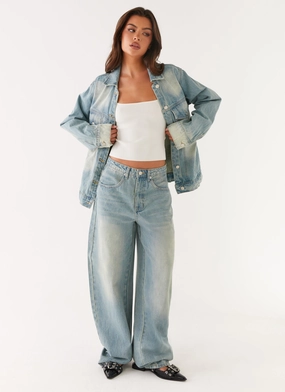 Maxwell Baggy Jeans - Washed Blue Comfort Layer Lightweight Material