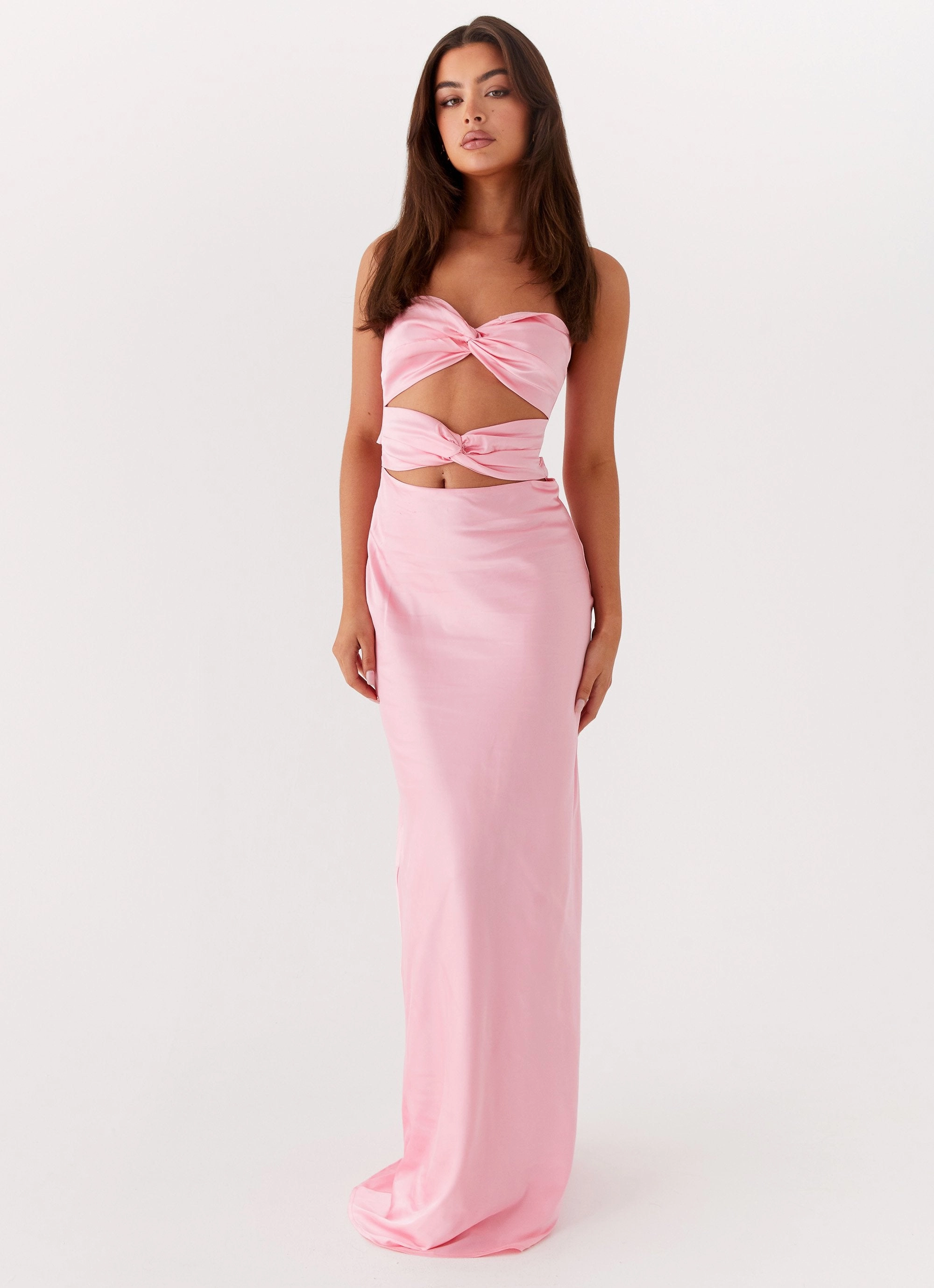 Tianna Strapless Maxi Dress - Pink Flattering Style Fine Details