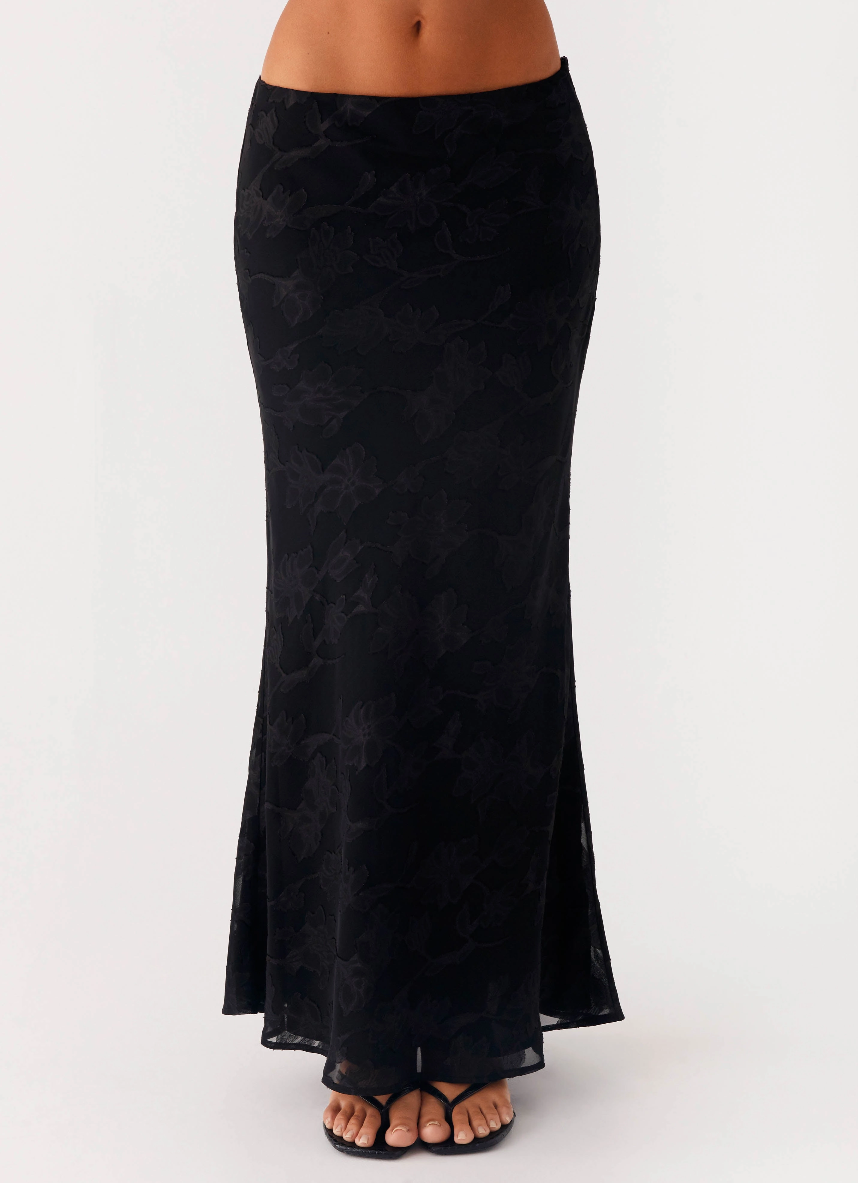 Durable Construction Stretch Movement Starlit Maxi Skirt - Black
