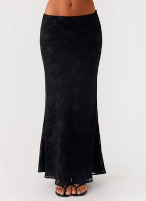 Durable Construction Stretch Movement Starlit Maxi Skirt - Black