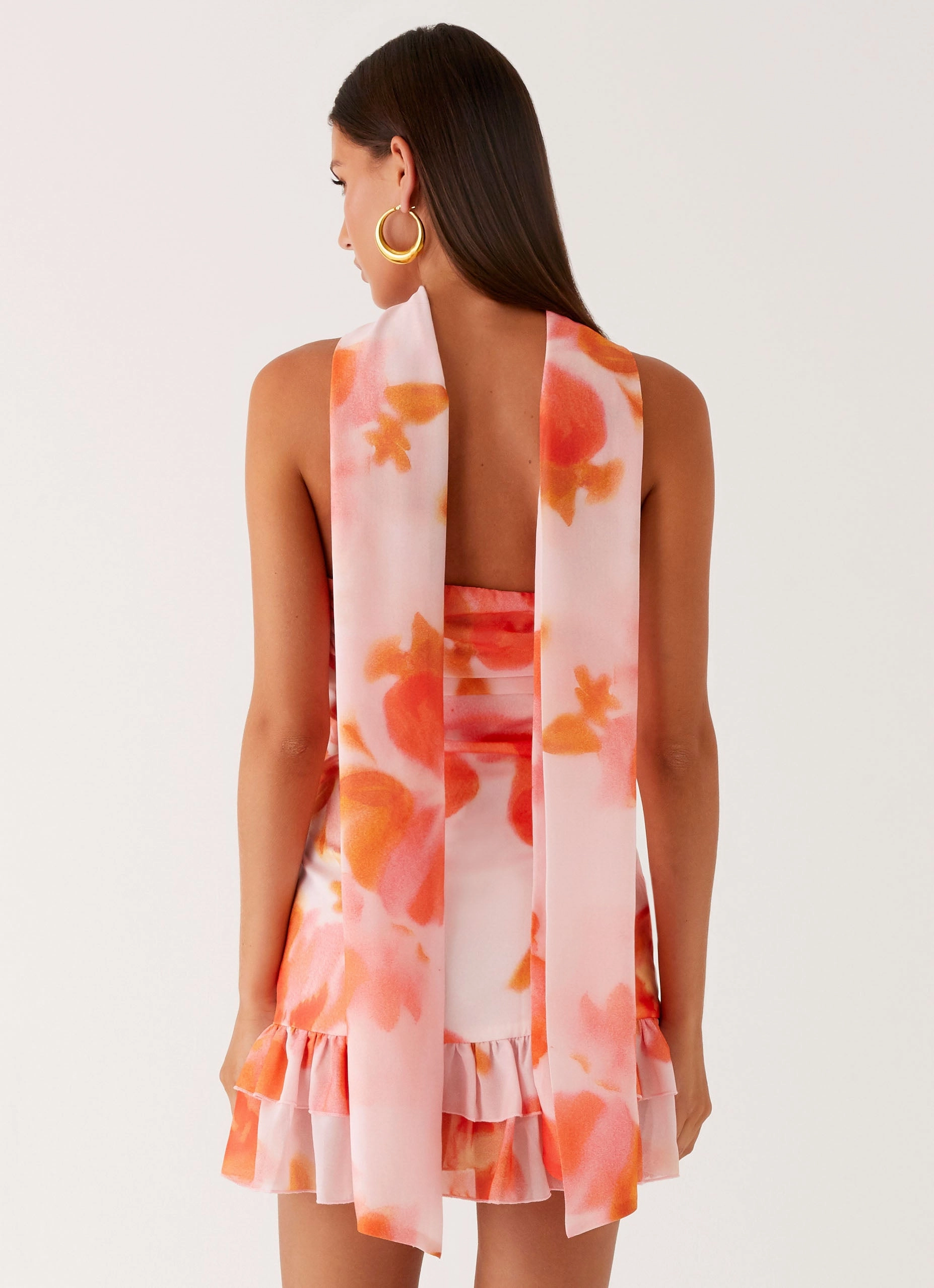 Effortless Wear Manon Scarf Mini Dress - Blushing Blossom