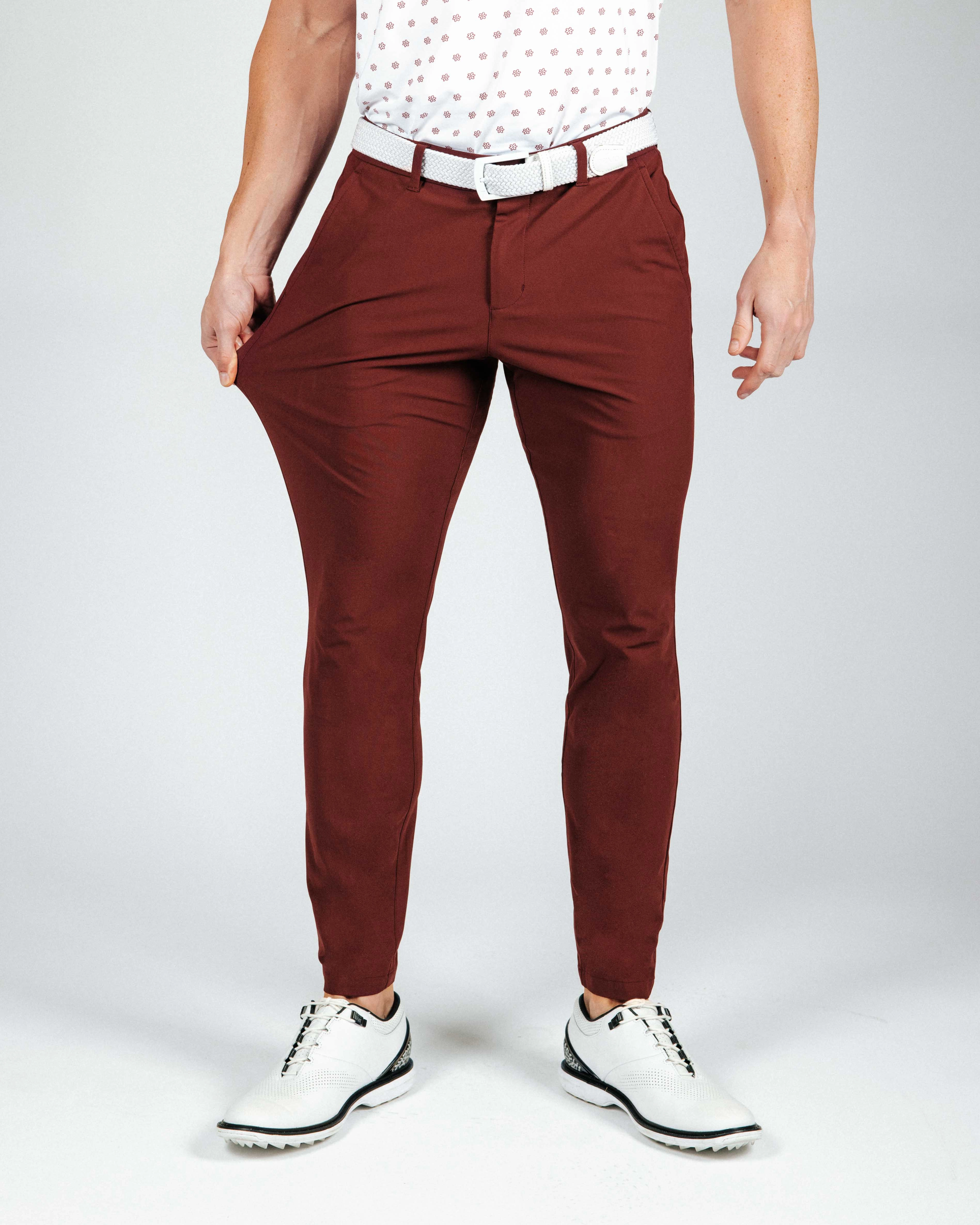 Wine Traditional Pants Ultra Stretch Linen blend