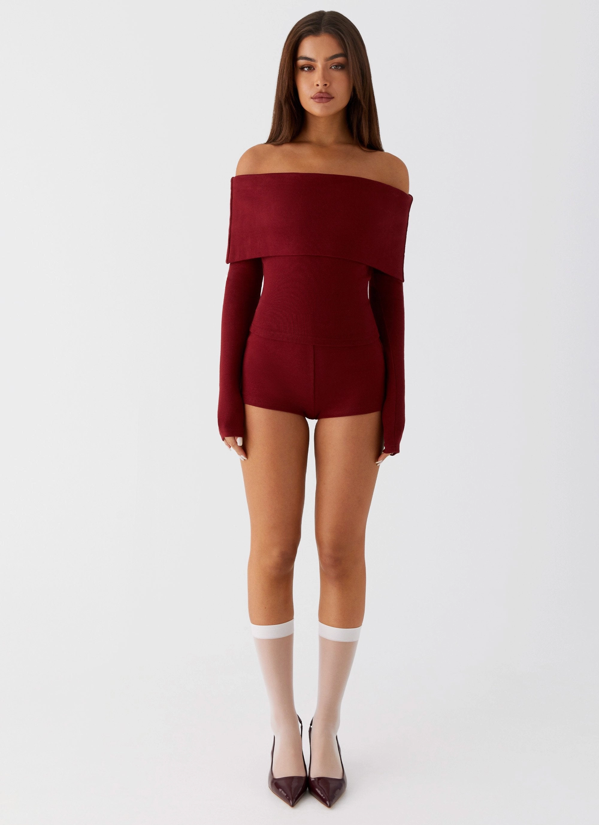 Anti Pilling Spectate Mini Shorts - Maroon