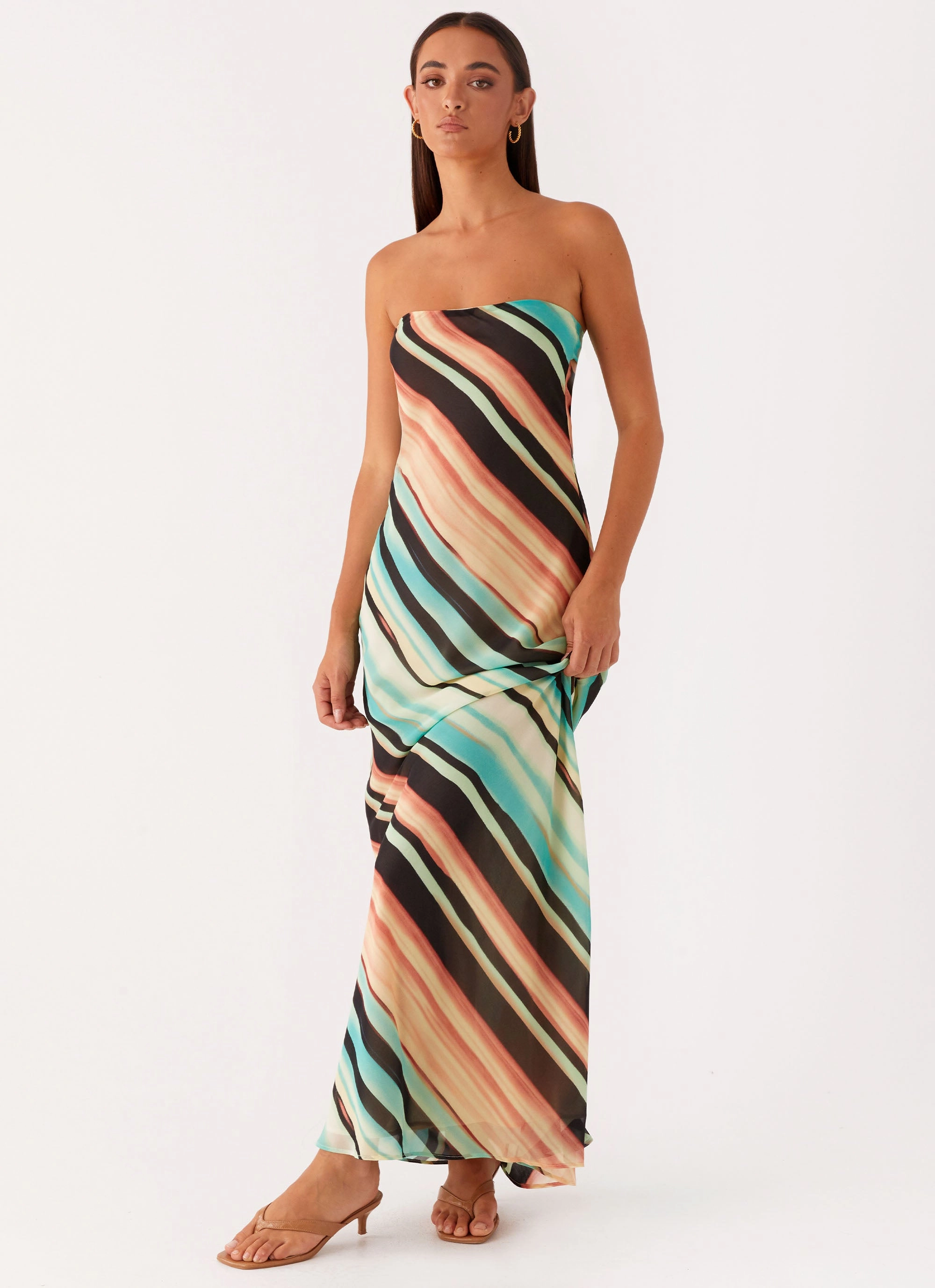 Dreamy Presence Modern Waistband Como Maxi Dress - Stripe