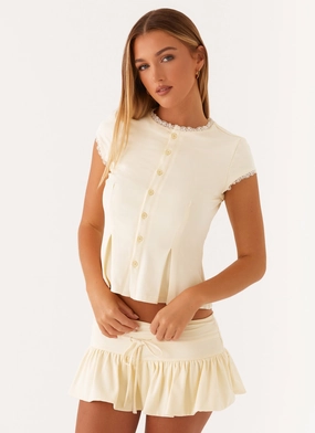 Landon Button Up Top - Lemon QuickDrySystem Convertible Style