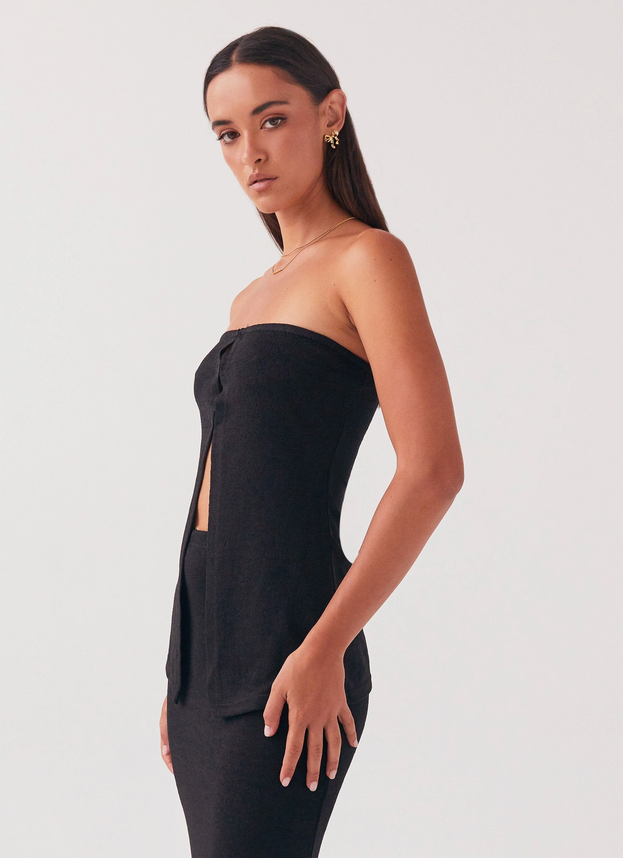 Delicate Lady Knit Top - Black Sport Hoodie