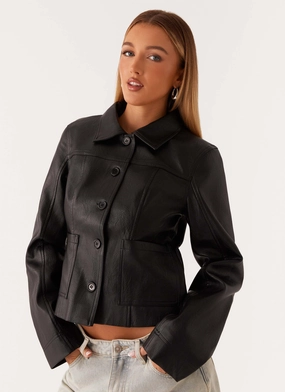 Weekday Street Look Verona Faux Leather Jacket - Black