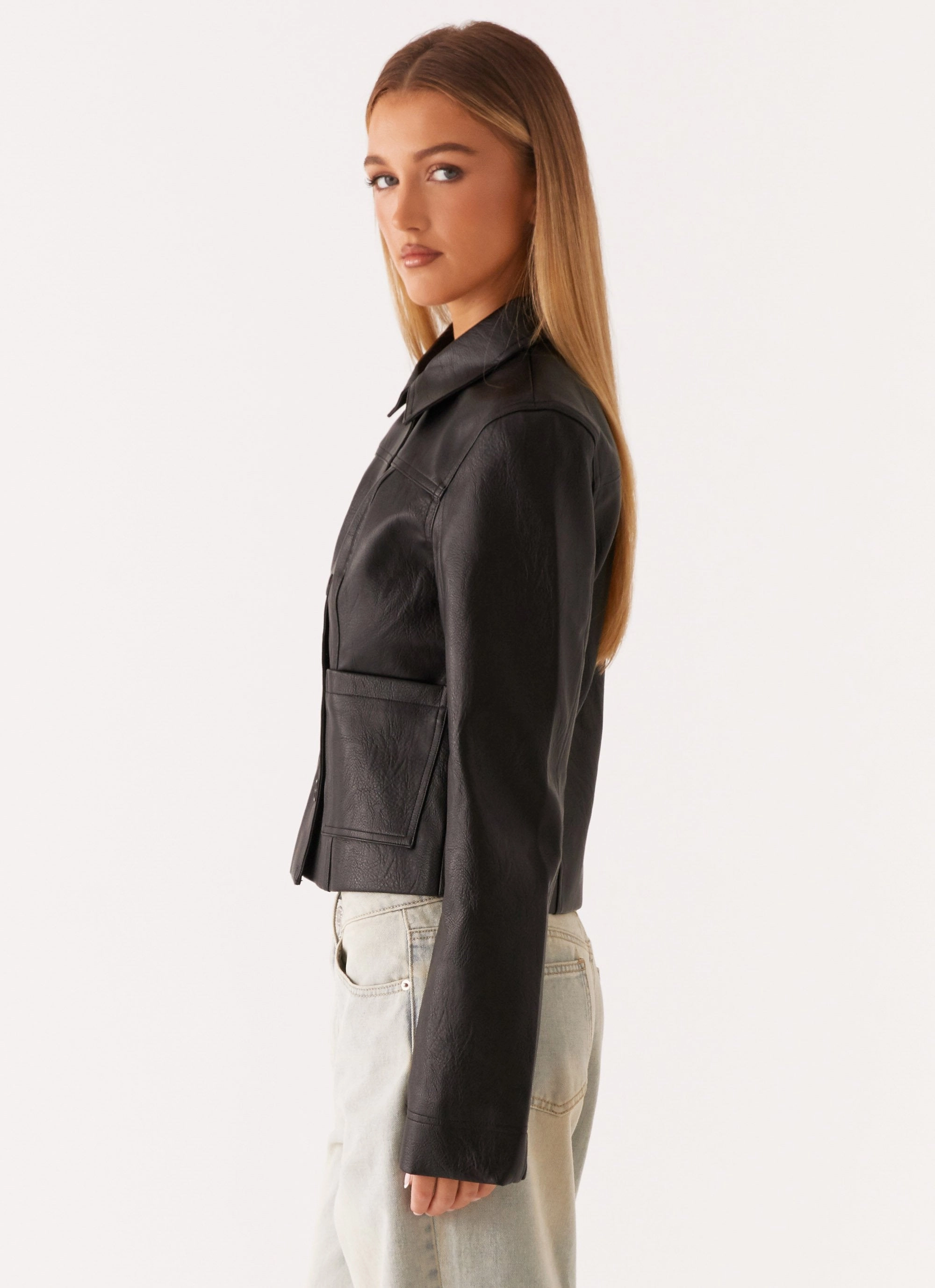 Verona Faux Leather Jacket - Black Breathable Design