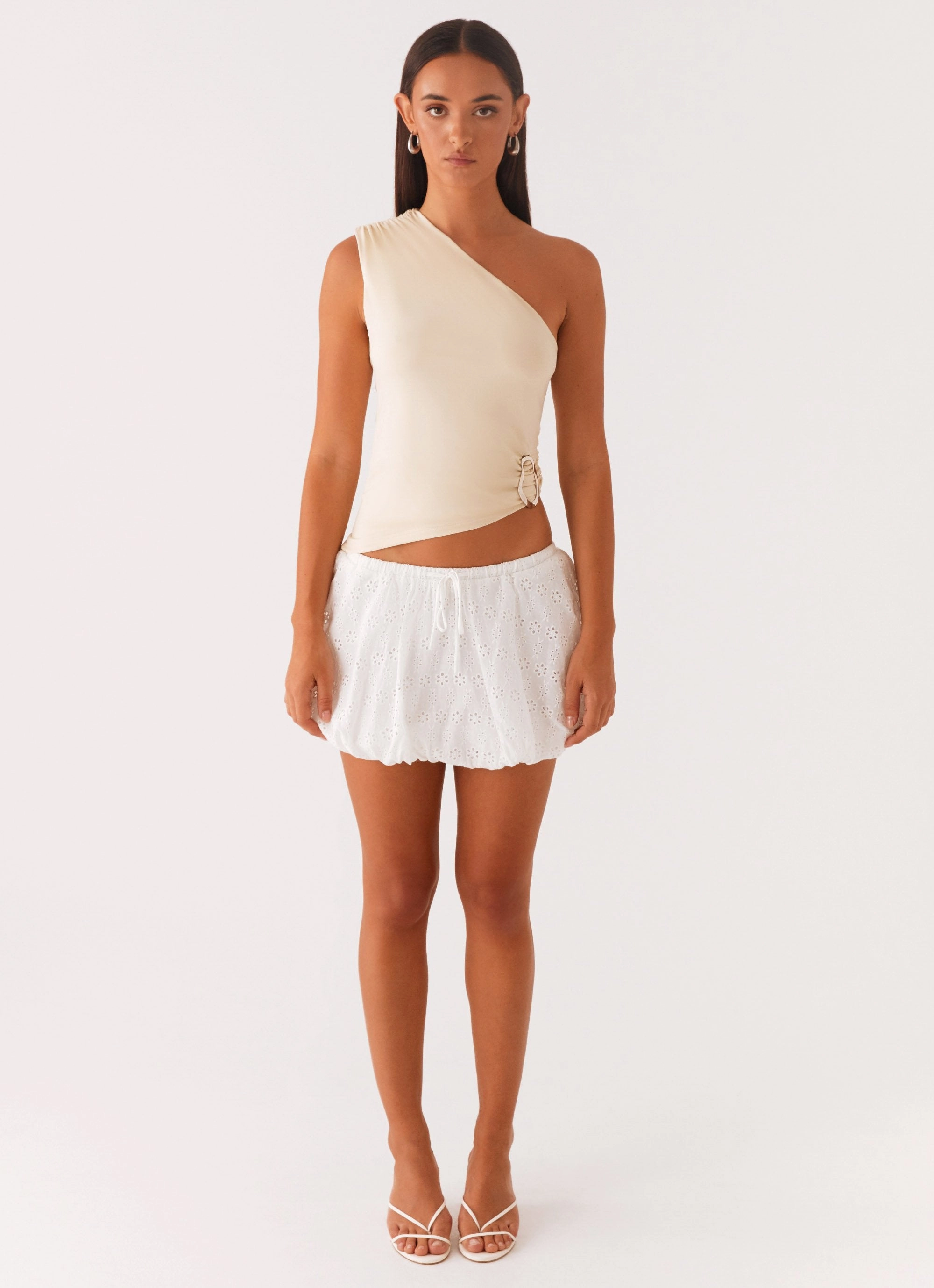 Hathaway One Shoulder Top - Lemon Thermoregulating Fabric EthicallySourced
