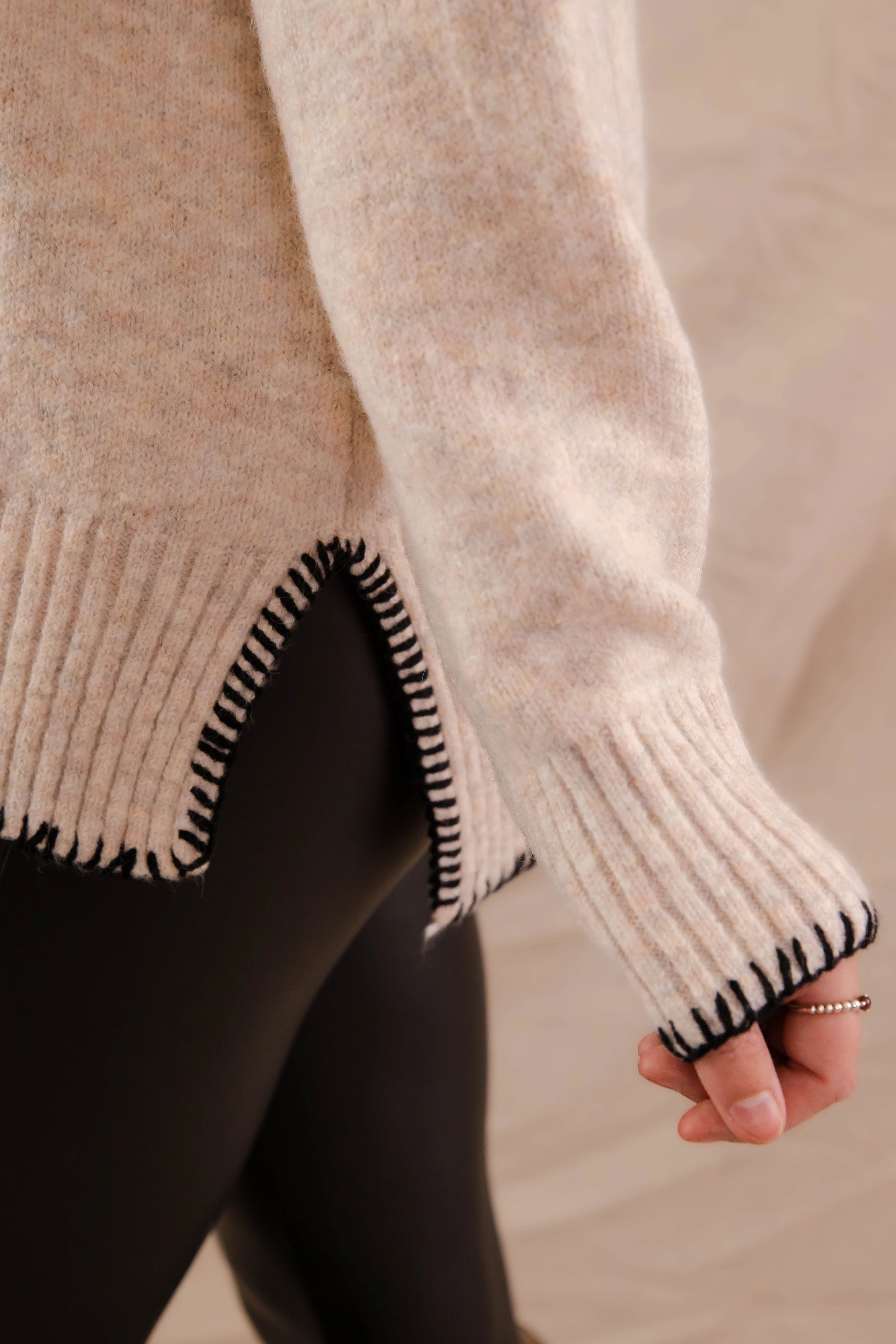 Fly Me To London Sweater Adjustable Hem Toggles