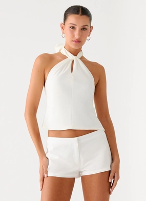 Maddox Scarf Top - White NonRestrictiveSilhouette