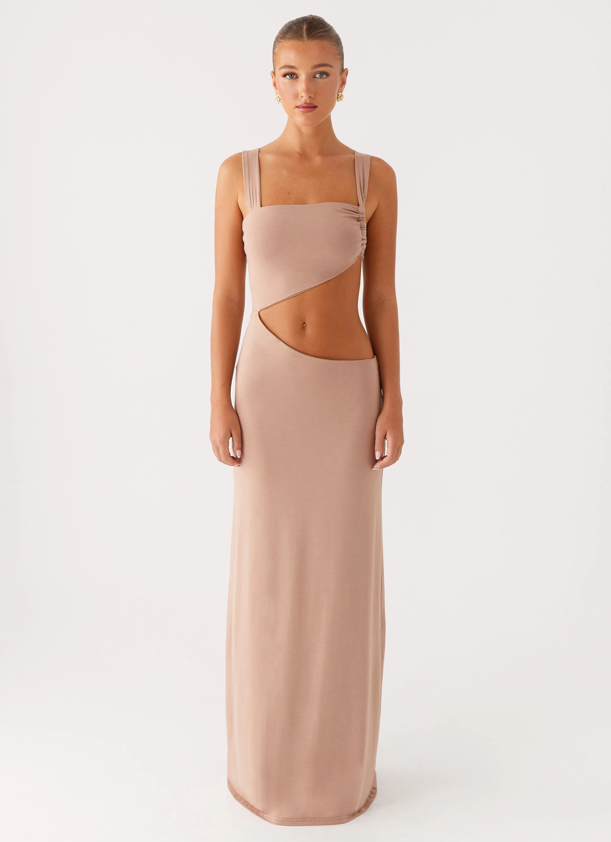 Kika Maxi Dress - Beige Calm Shine