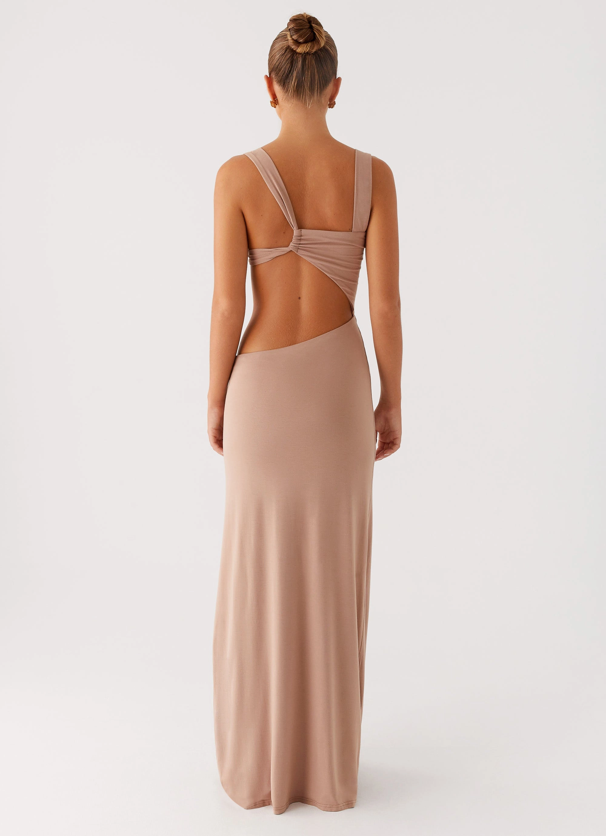 Kika Maxi Dress - Beige Sleek Drape Effortless Tailoring