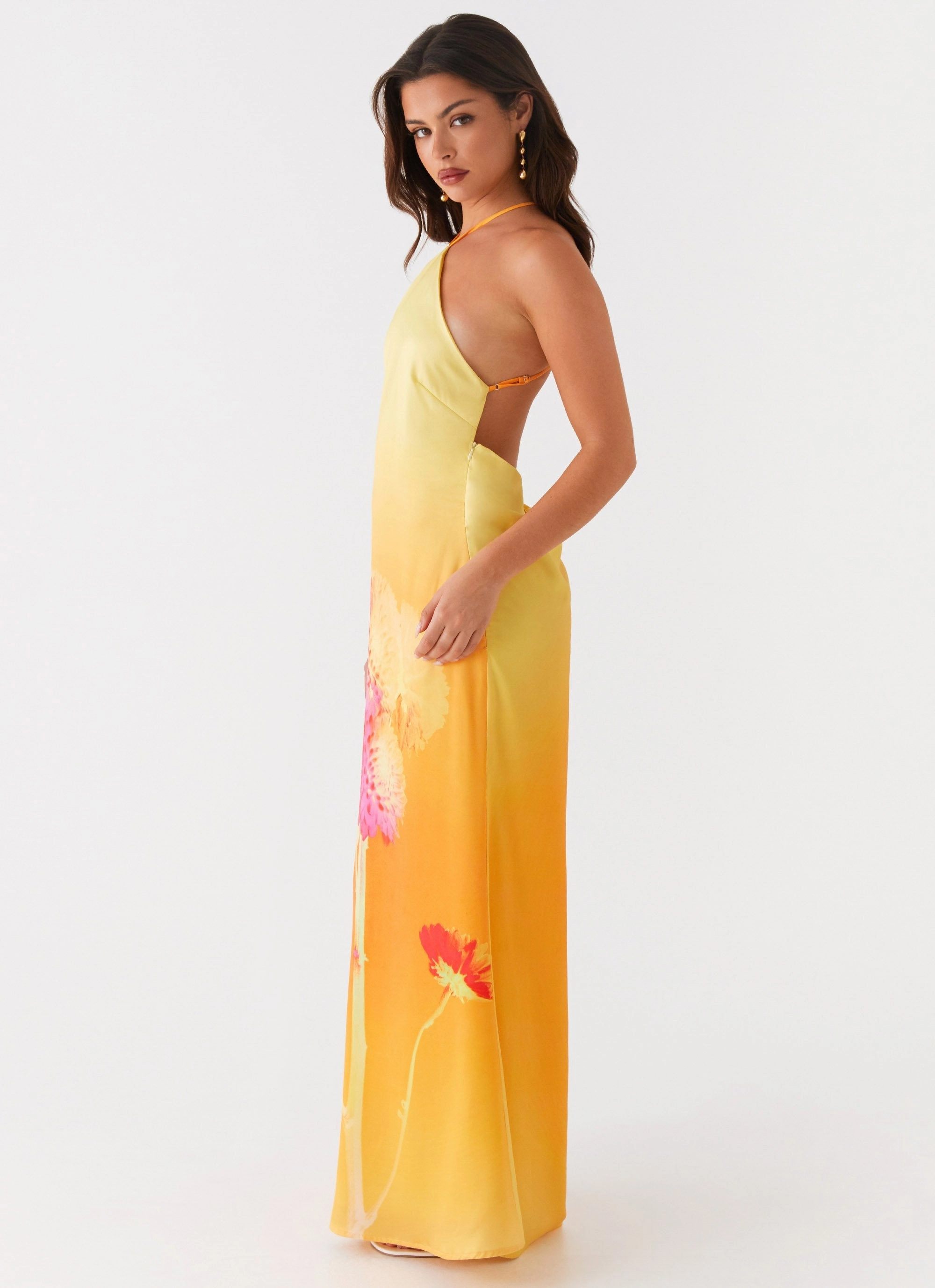 Chloe Maxi Dress - Orange Floral Soft cotton dress Statement Mood