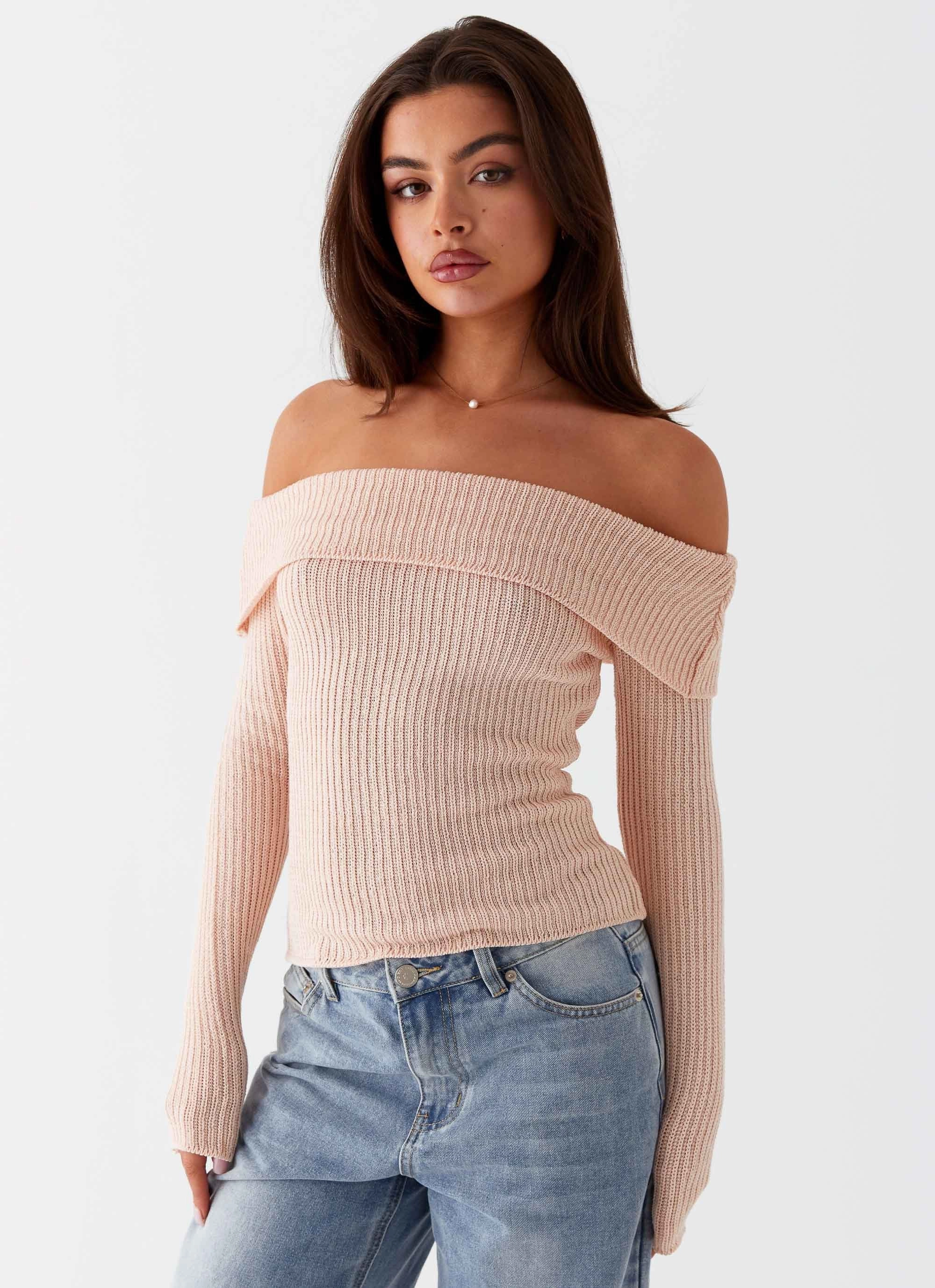StretchTechnology Rina Long Sleeve Knit Top - Blush