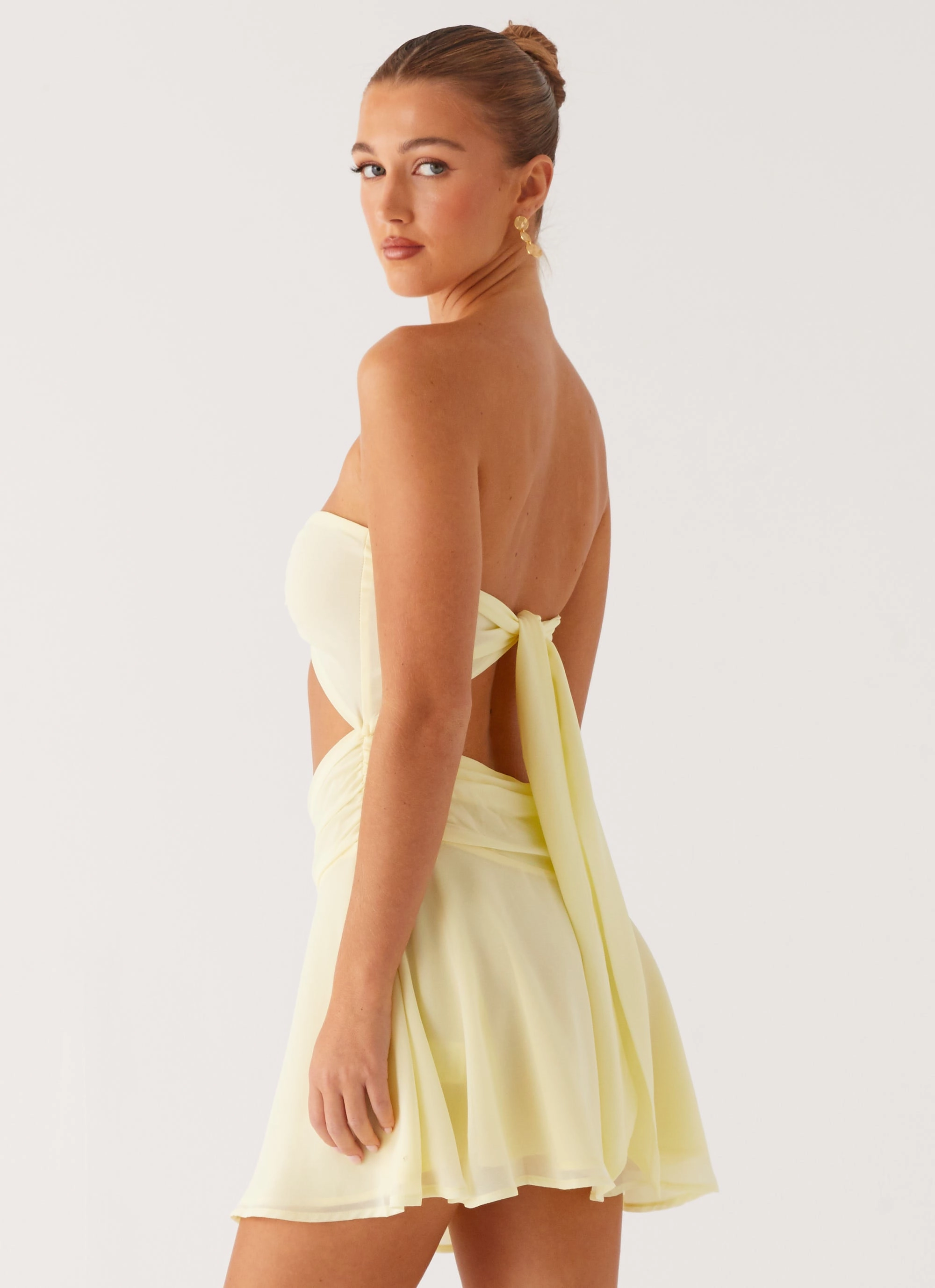 Marbella Mini Dress - Yellow Open Design Self Power