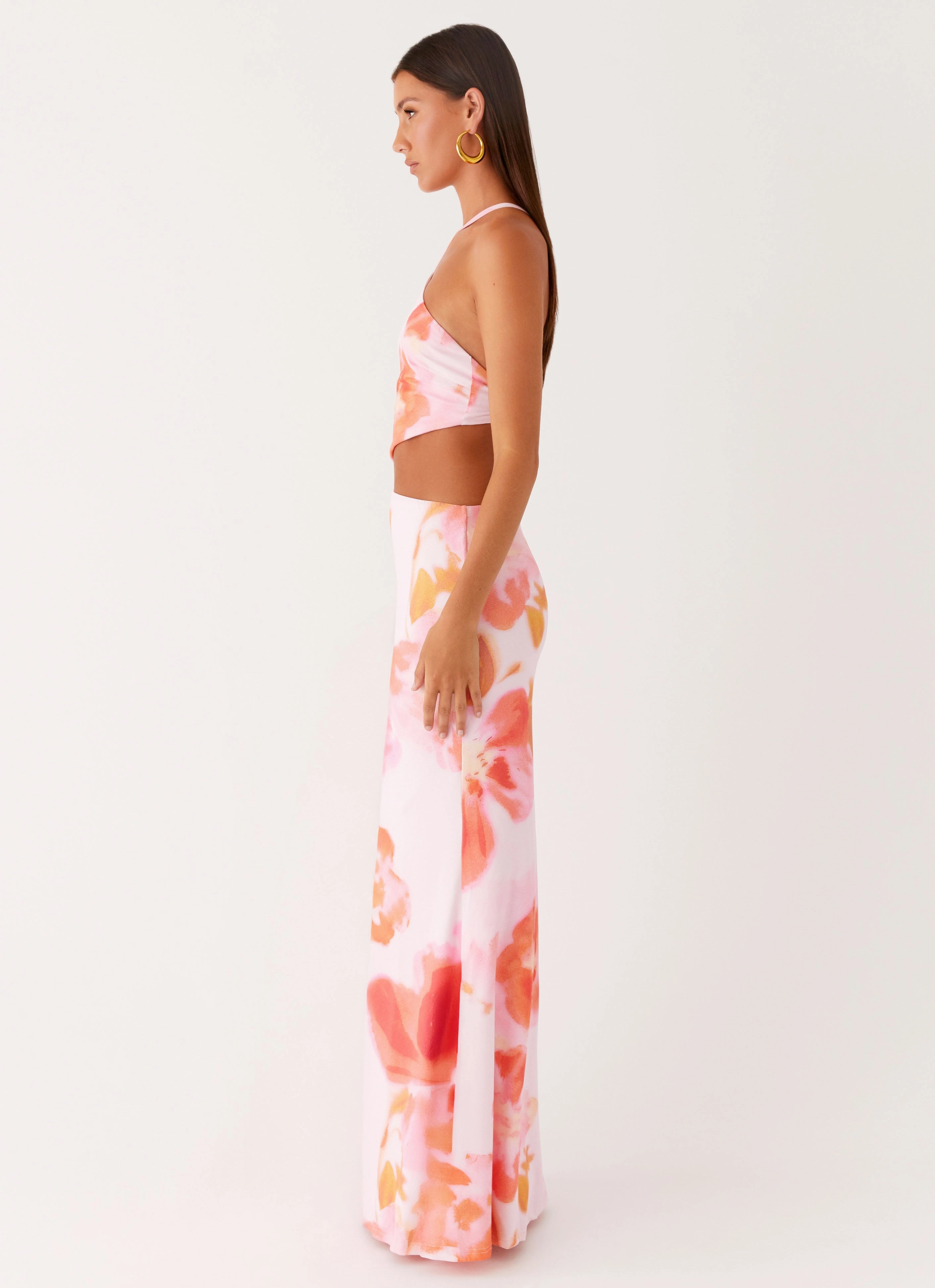 Comfy Look Riano Cut Out Maxi Dress - Blushing Blossom