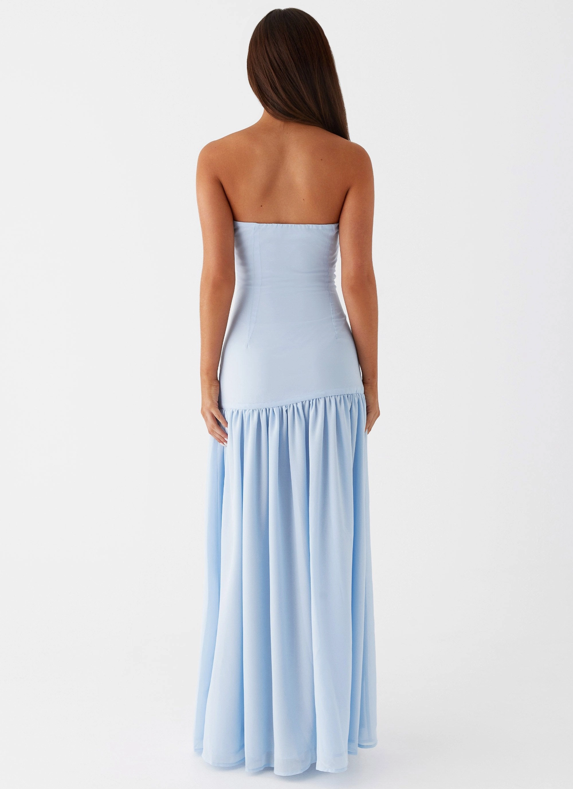 Eden Strapless Maxi Dress - Blue Tailored Elegance