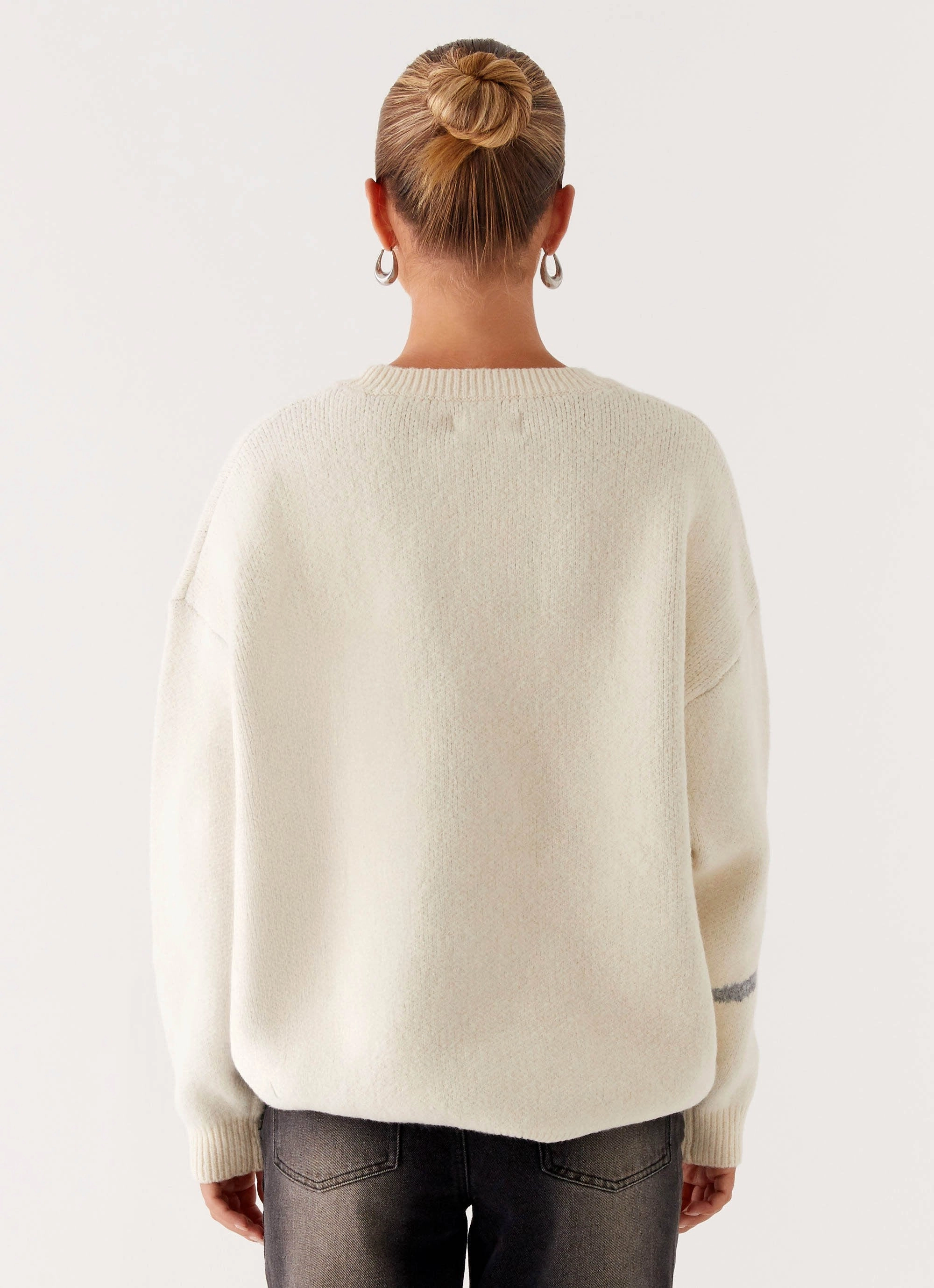 Ergonomic Mobility Cut Dreamwood Knit Sweater - Ivory