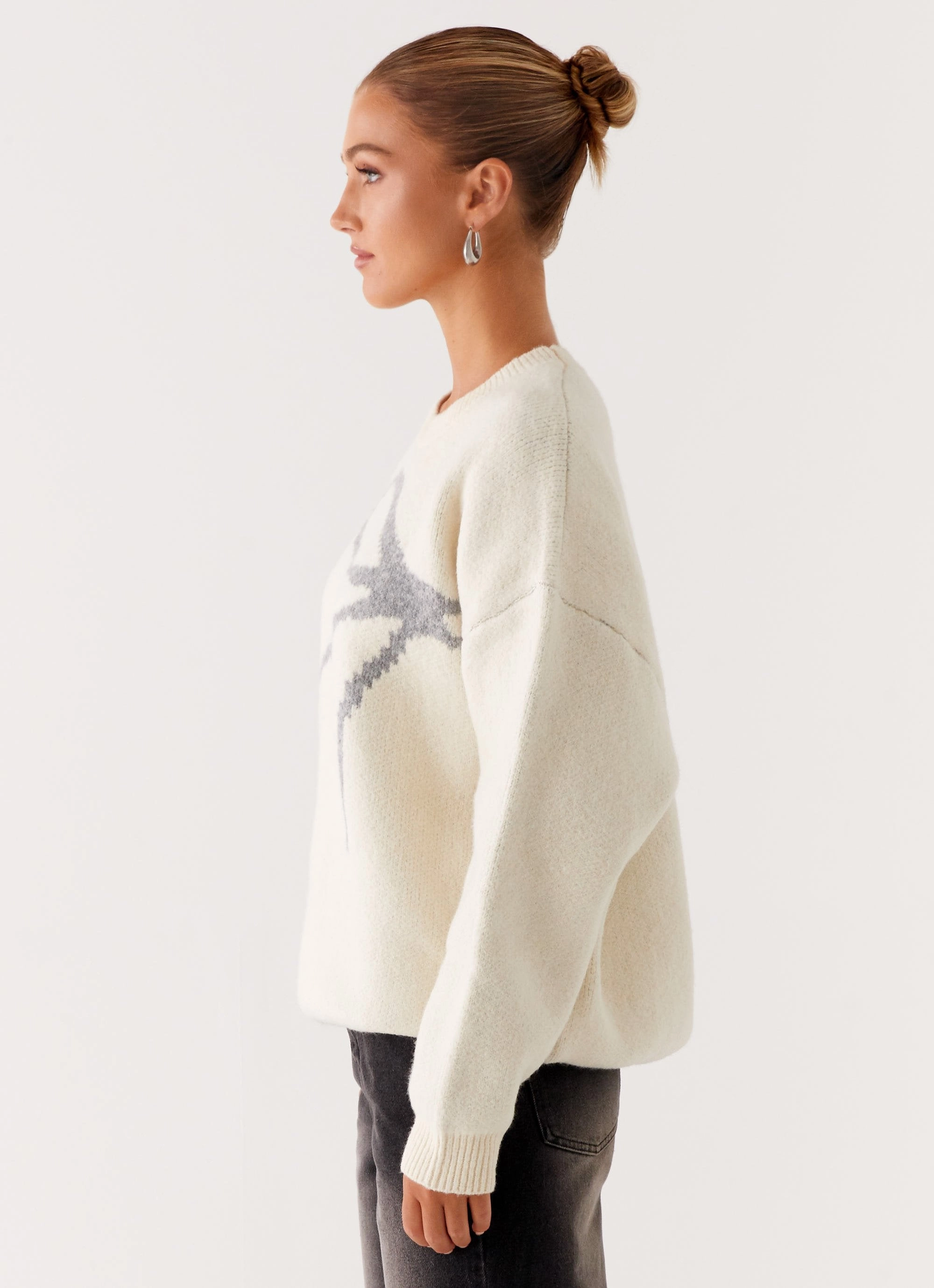 Seamless Design Dreamwood Knit Sweater - Ivory