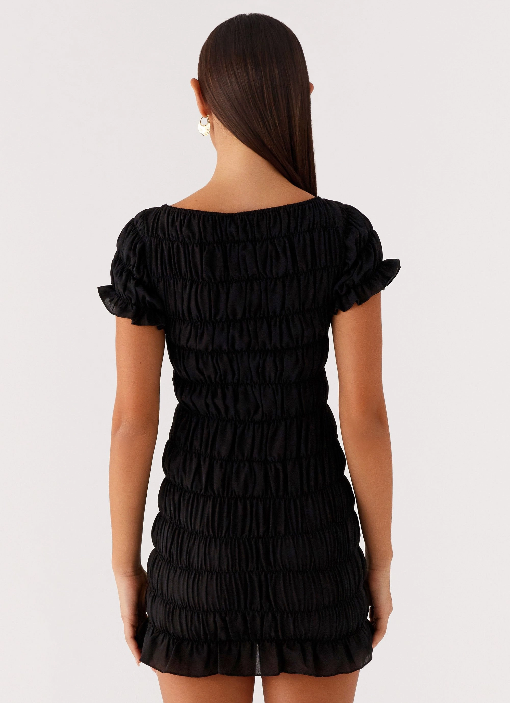 Rita Ruched Mini Dress - Black Elegant Tailoring