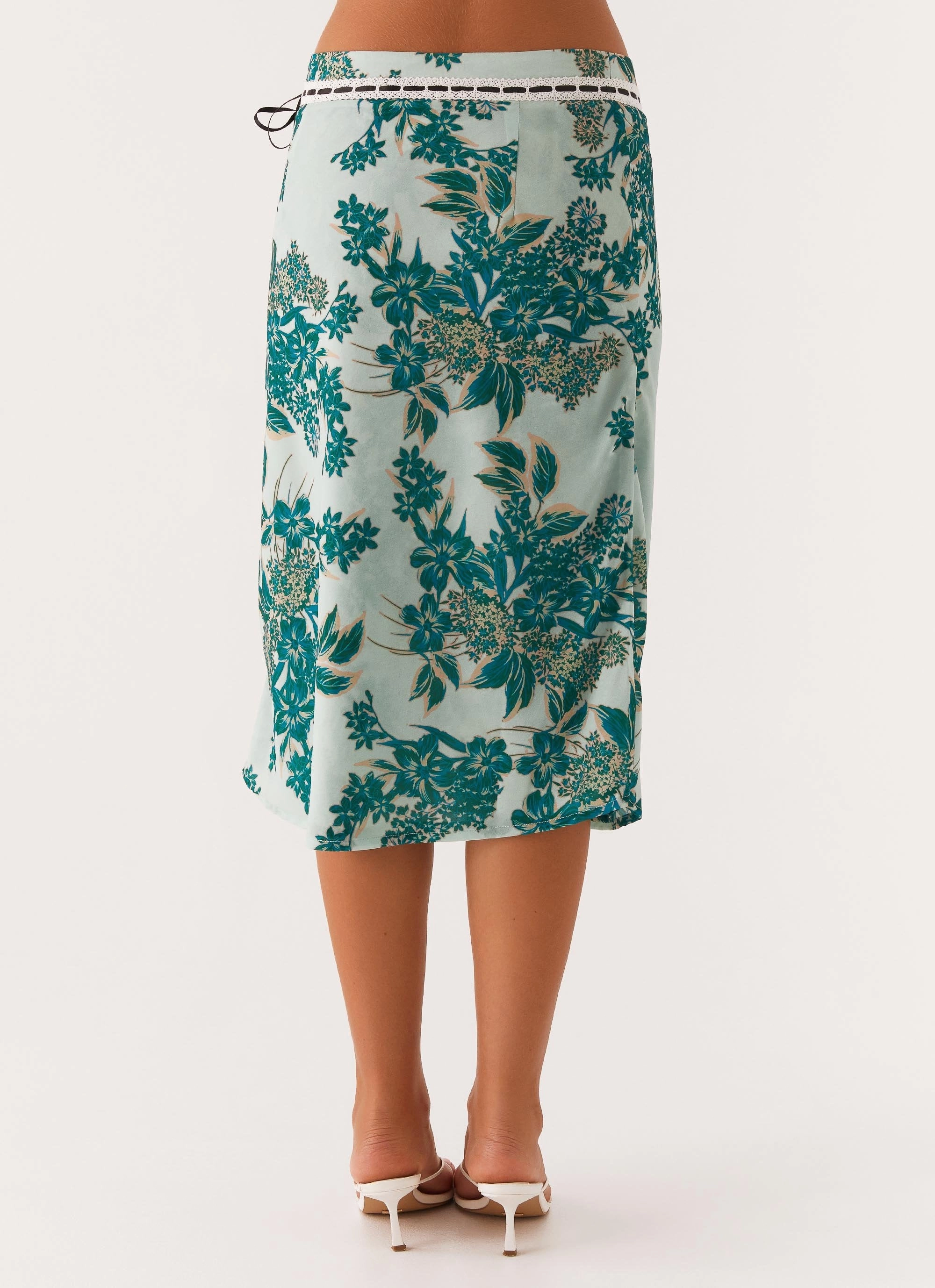 Peony Quartz Midi Skirt - Cloud Nine Floral Versatile staple