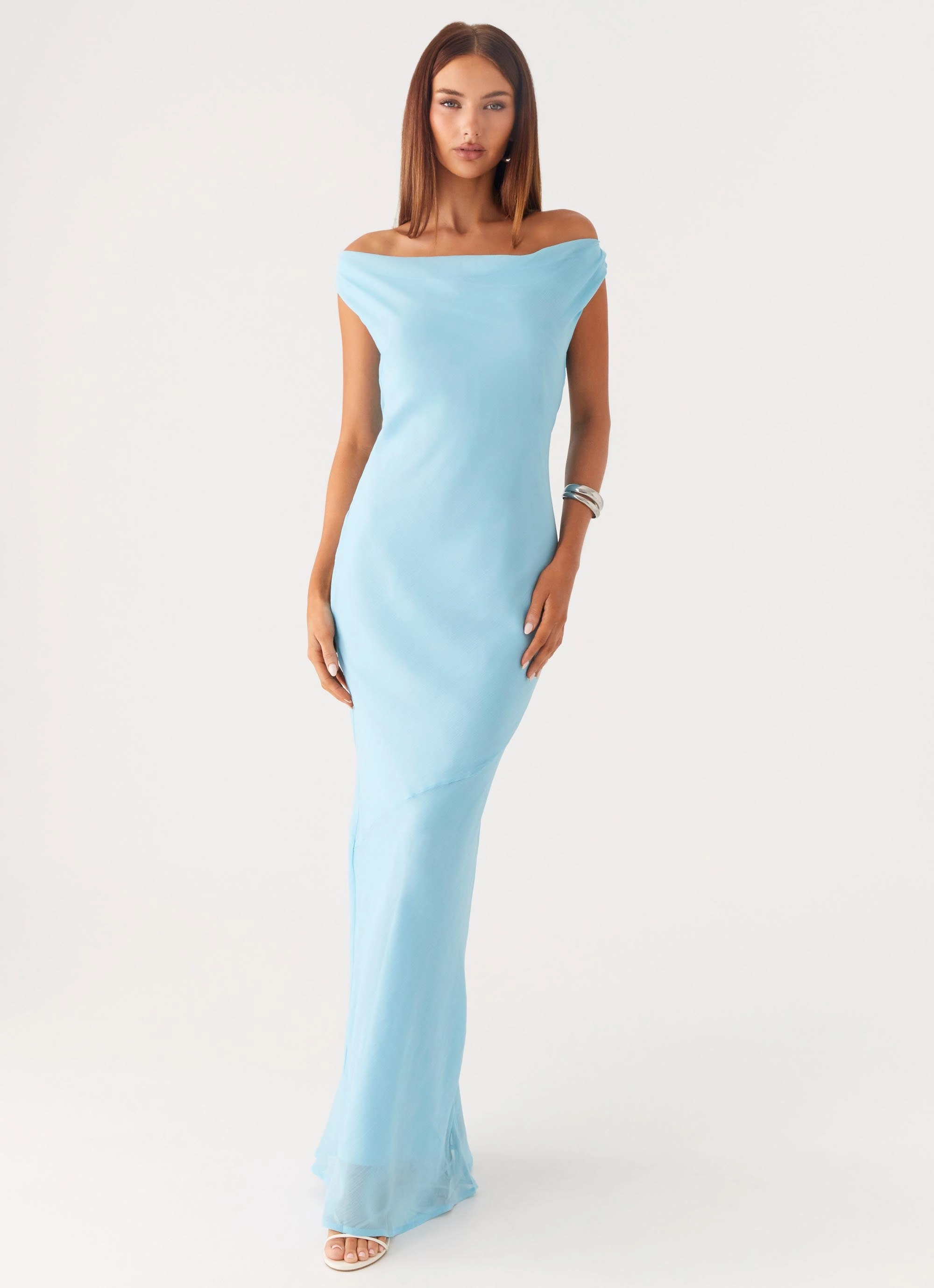 Brittany Chiffon Maxi Dress - Turquoise Calm Movement