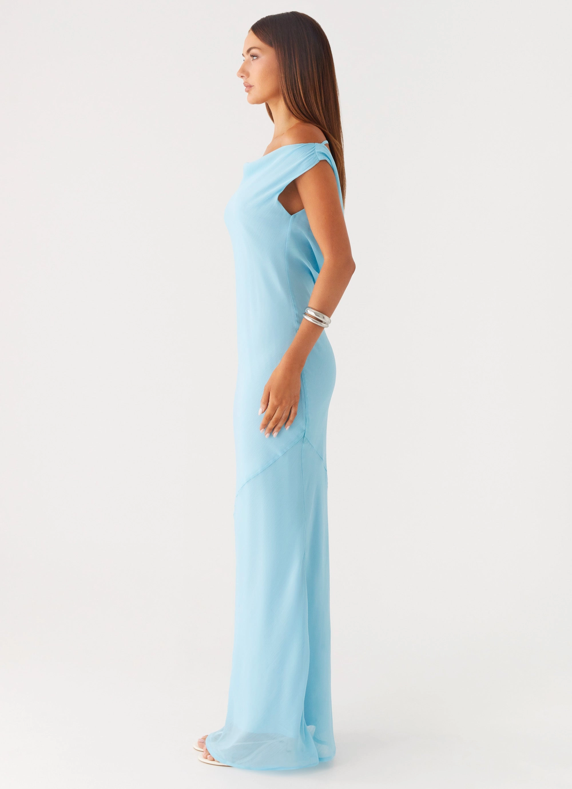 Brittany Chiffon Maxi Dress - Turquoise Body Harmony