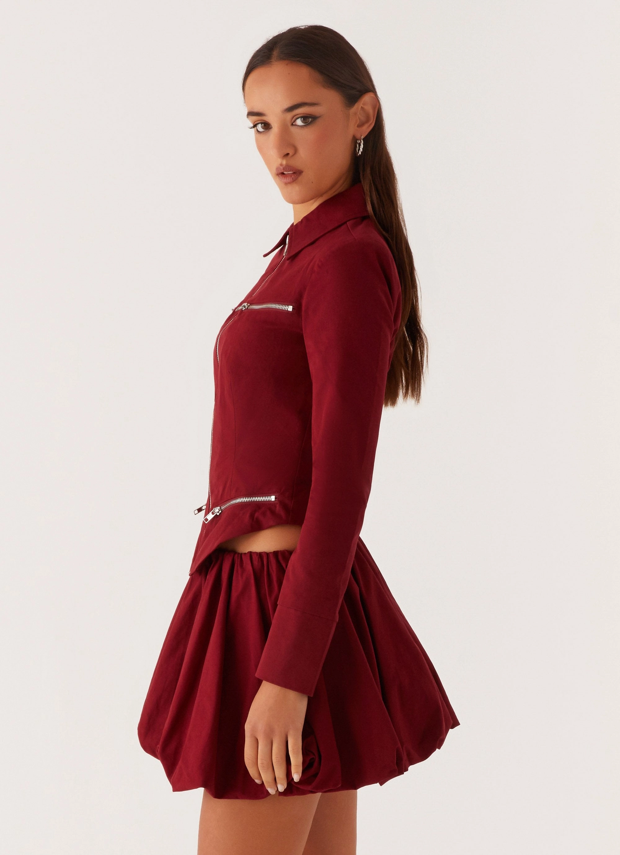 Petra Fitted Zip Top - Mulberry OdorResistant Technology