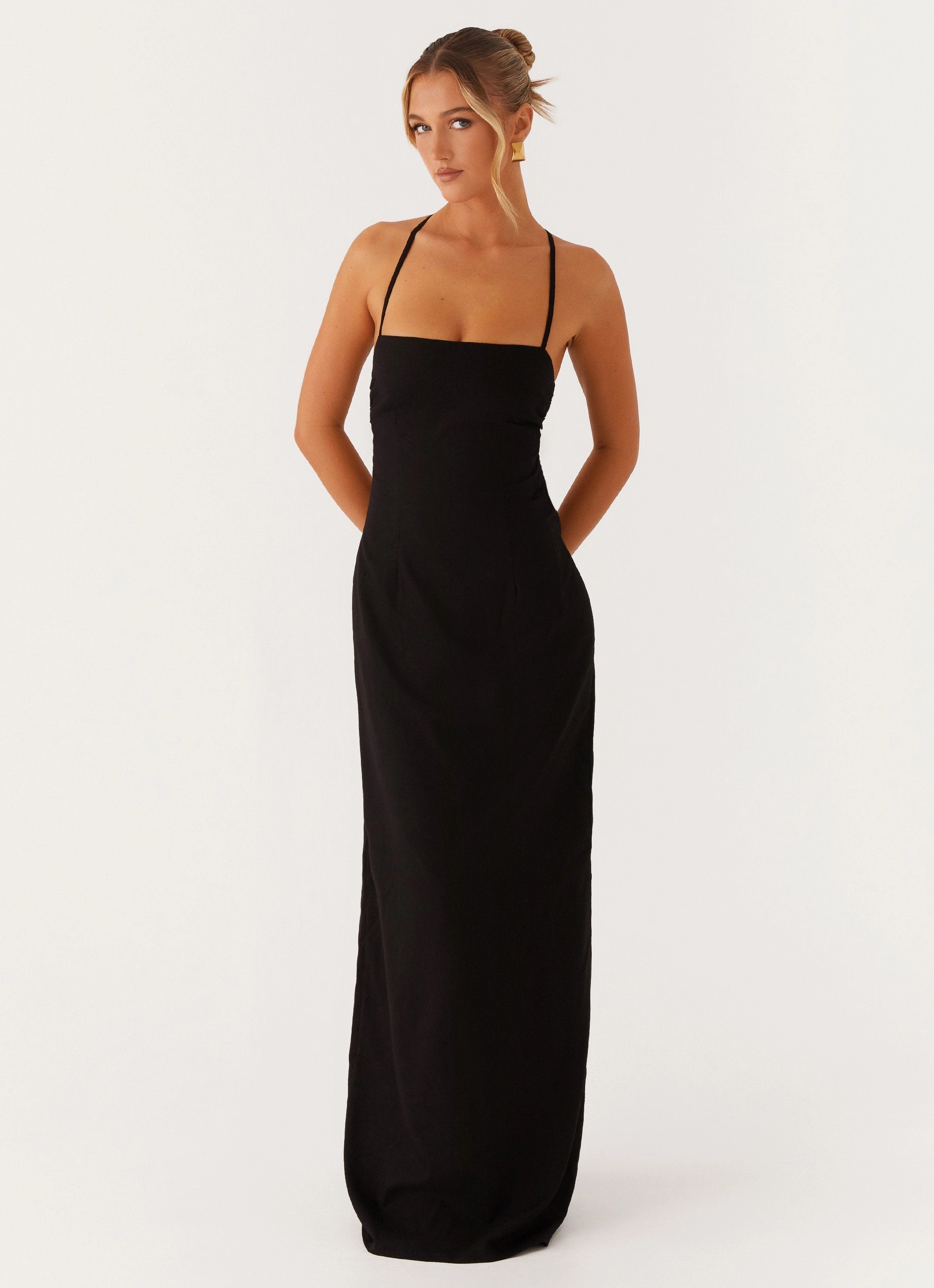 Peace View Summer Ease Cora Backless Maxi Dress - Black