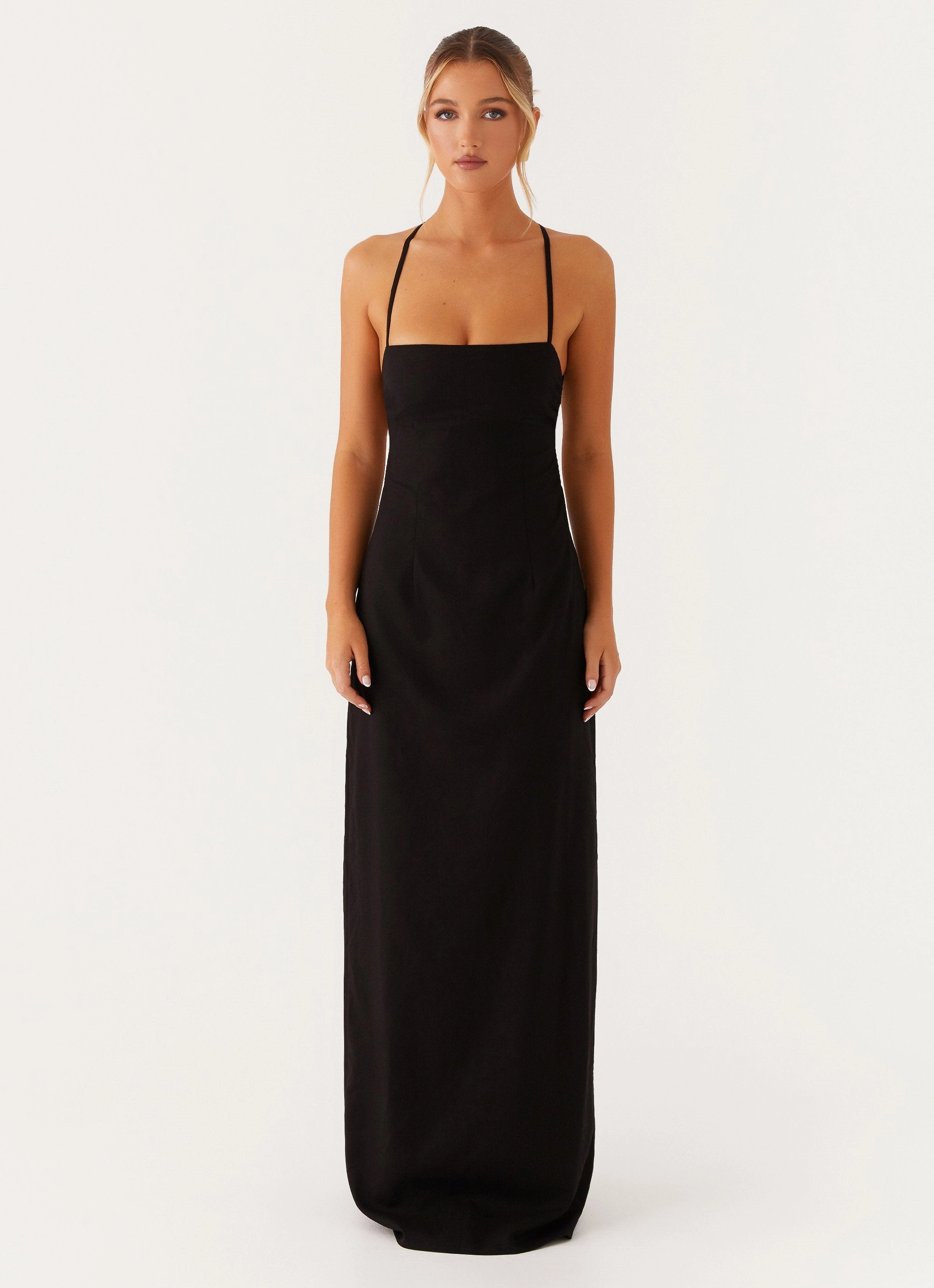 Gender Free Cora Backless Maxi Dress - Black