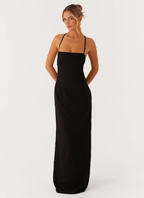Peace View Summer Ease Cora Backless Maxi Dress - Black