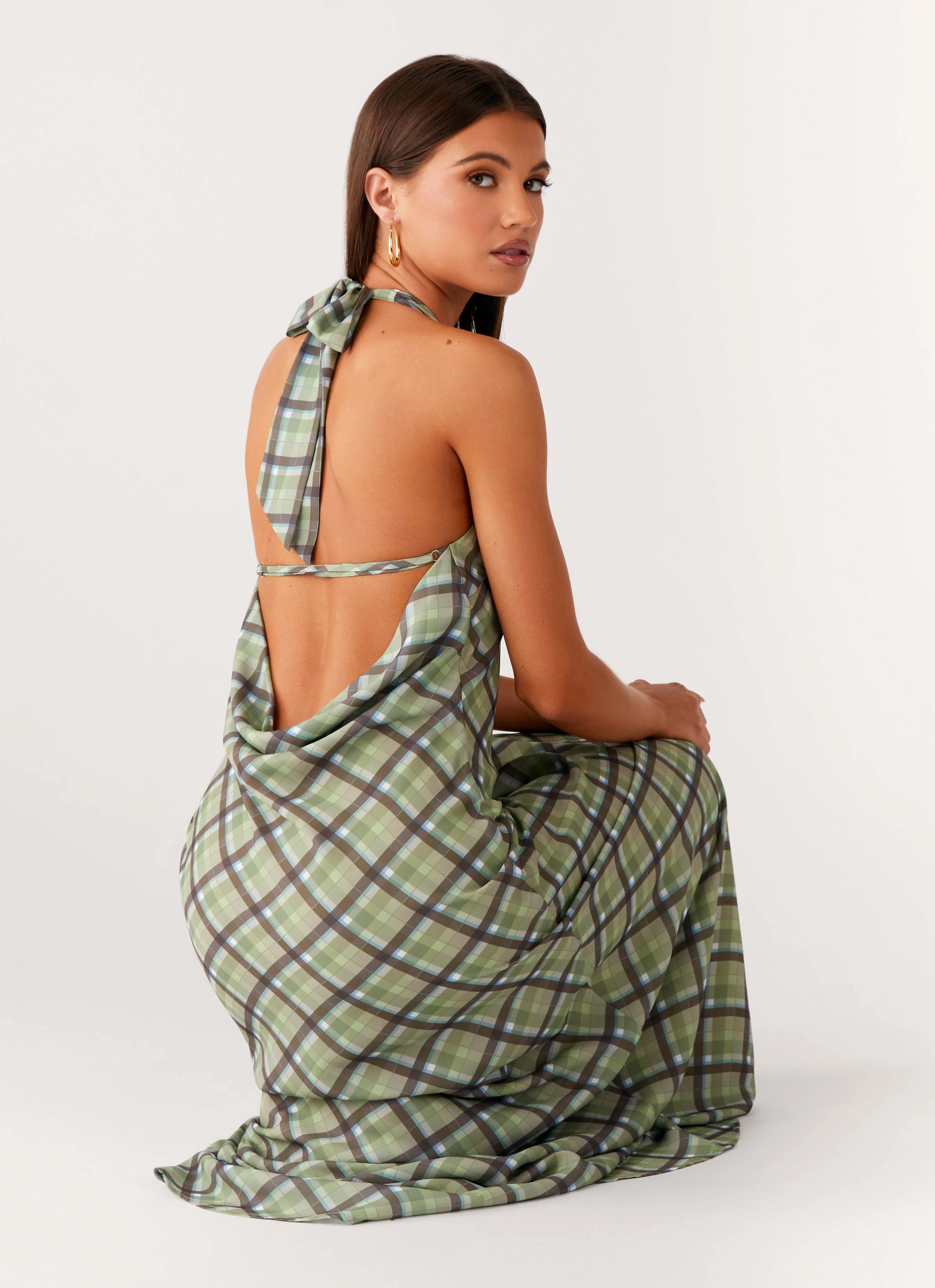Soft and Stylish Coralie Maxi Dress - Cedar Check