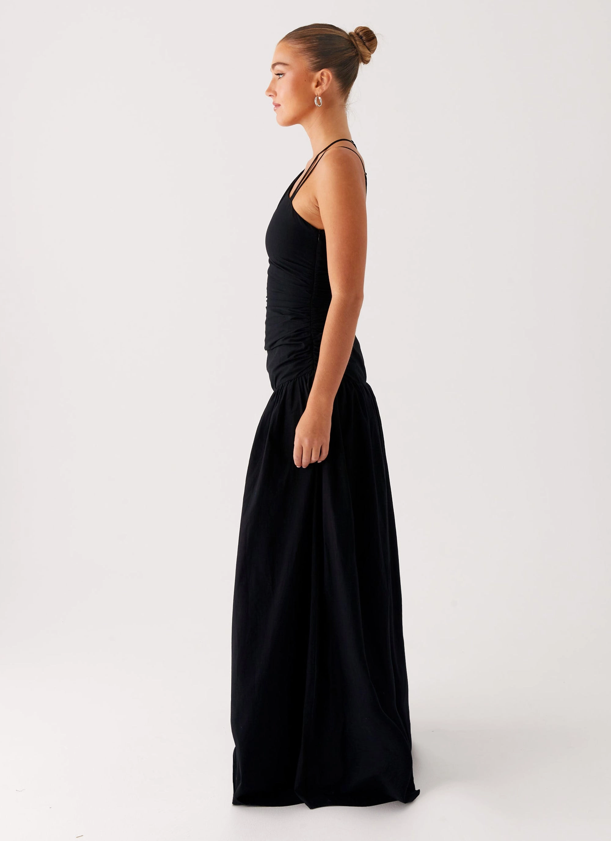 Flattering Waistband Cortez Maxi Dress - Black