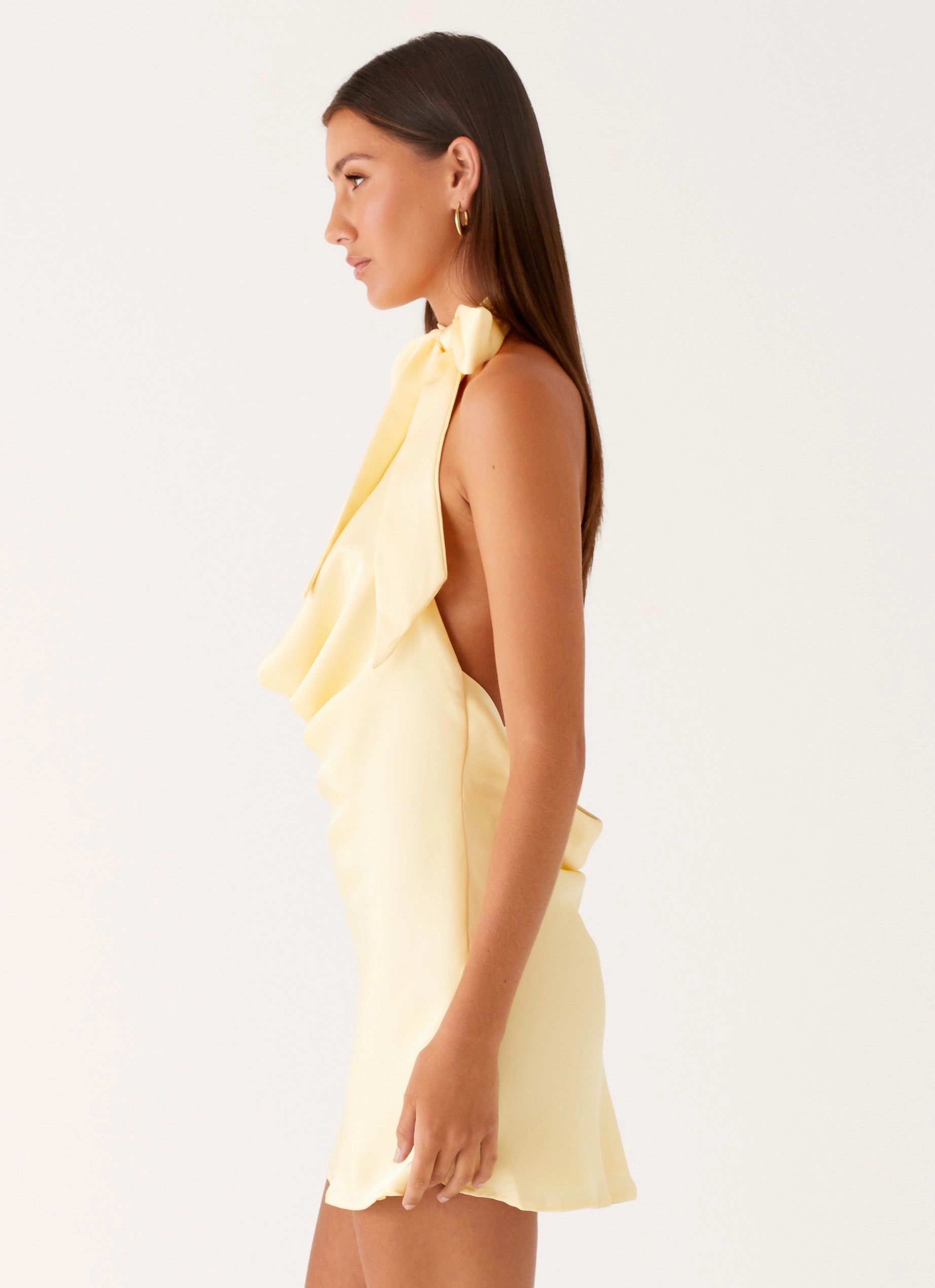 Rural Charm Cory Cowl Scarf Mini Dress - Sunny Yellow