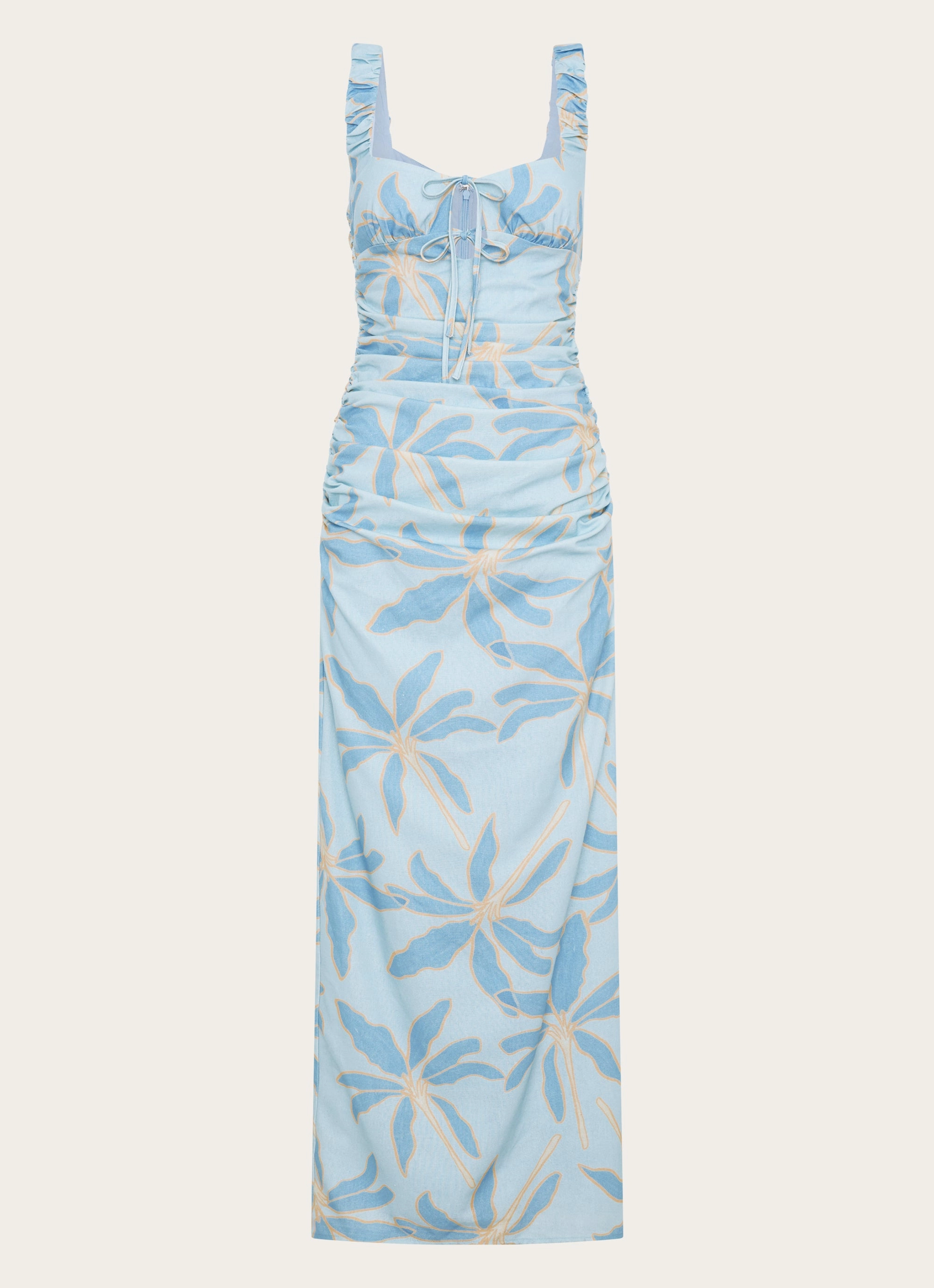 Edgy Look Cosmic Love Ruched Maxi Dress - Opulent Blue