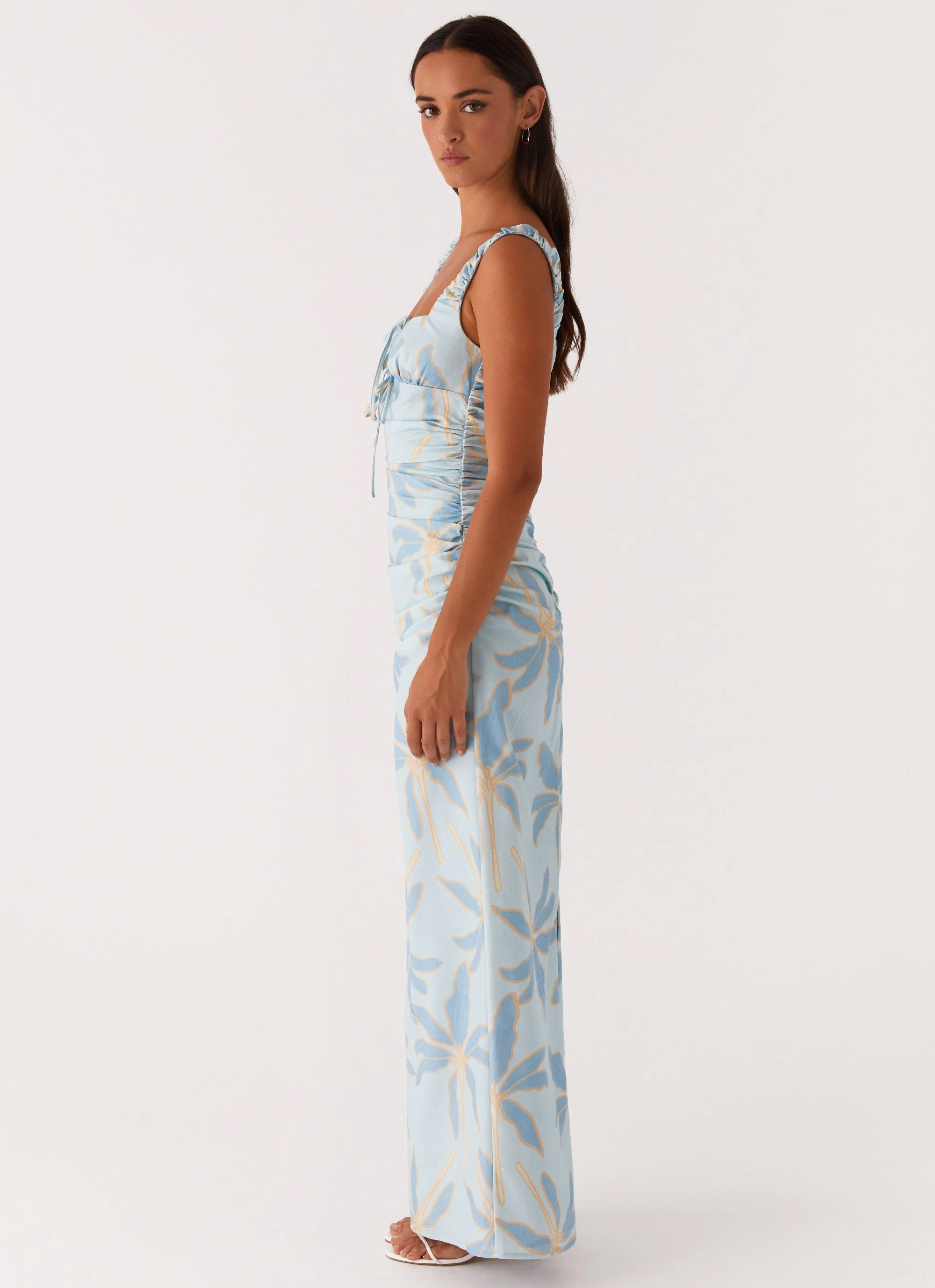 Clean Chic Versatile Style Cosmic Love Ruched Maxi Dress - Opulent Blue