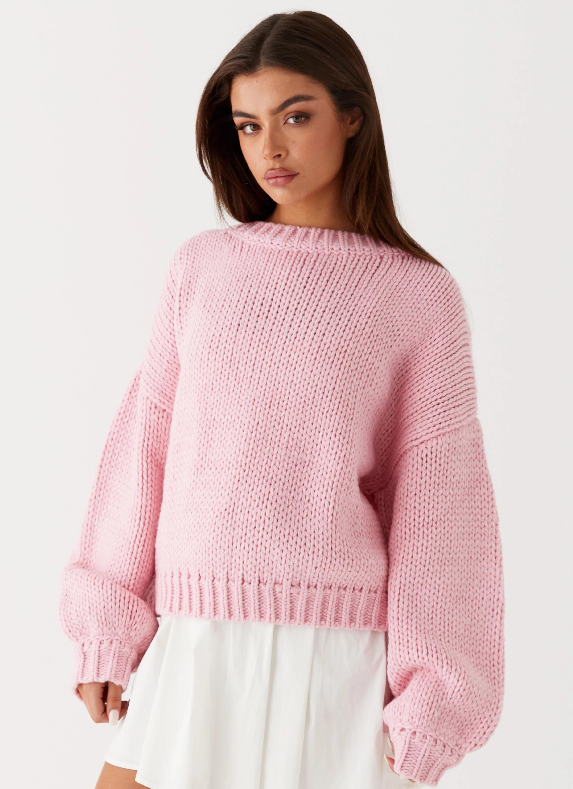 Costella Knit Sweater - Pink Fringe Detail Bonded Zippers