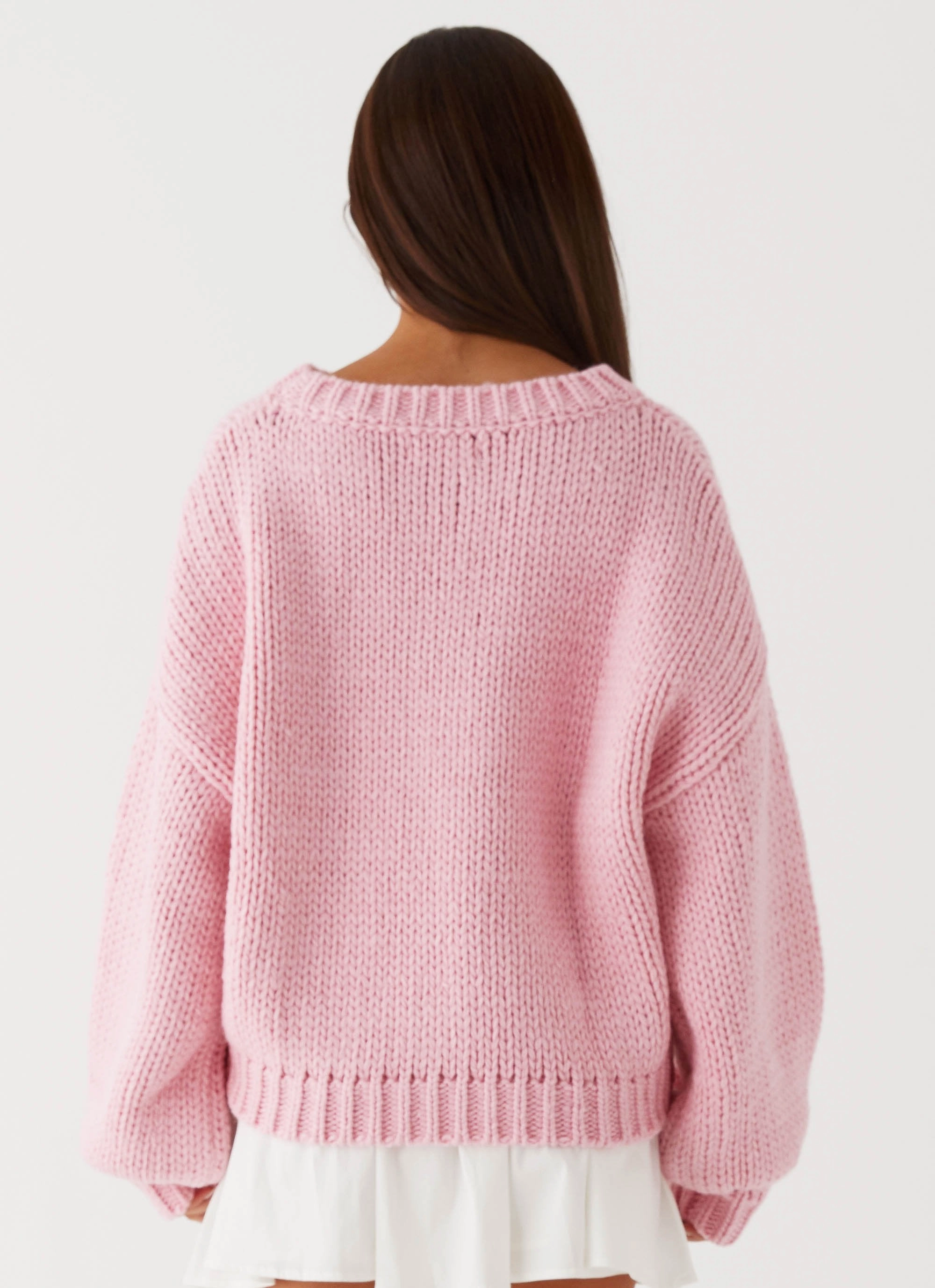 Abrasion Resistant Trim BondedZipperGuards Costella Knit Sweater - Pink