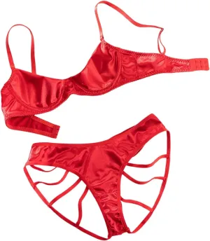 Costume Apparel Lace Lingerie Elegant Deep V 2025 Sexy Nightgown For Women 3 Piece Bralette Set Open Cup