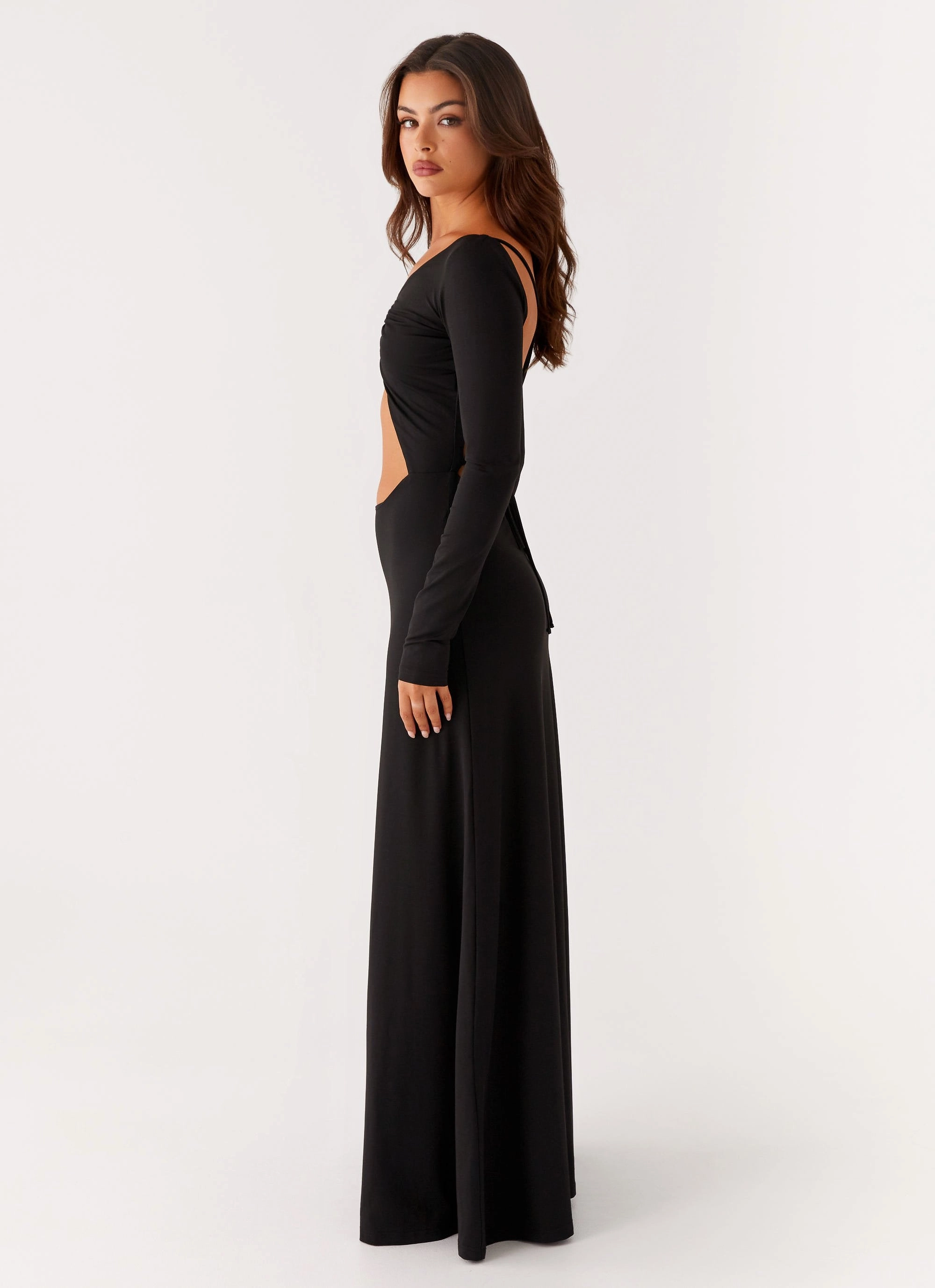 Peru Maxi Dress - Black Bold Fashion Unique Print