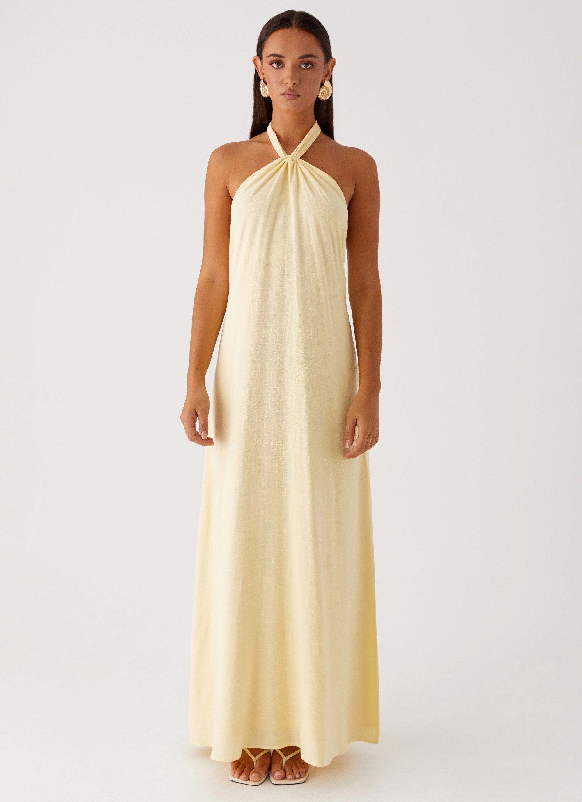 Golden Child Linen Maxi Dress - Yellow Eco Friendly